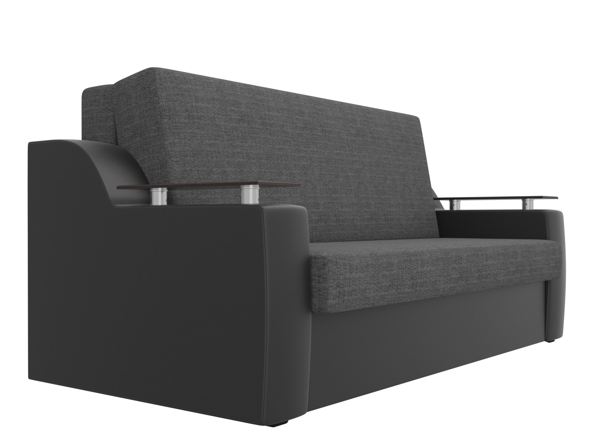 Прямой диван аккордеон Сенатор 140 (Серый\Черный)
