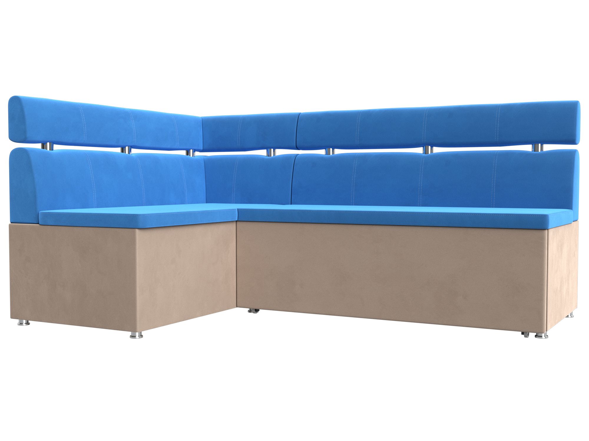 Кухонный угловой диван Классик левый угол (голубой\бежевый)