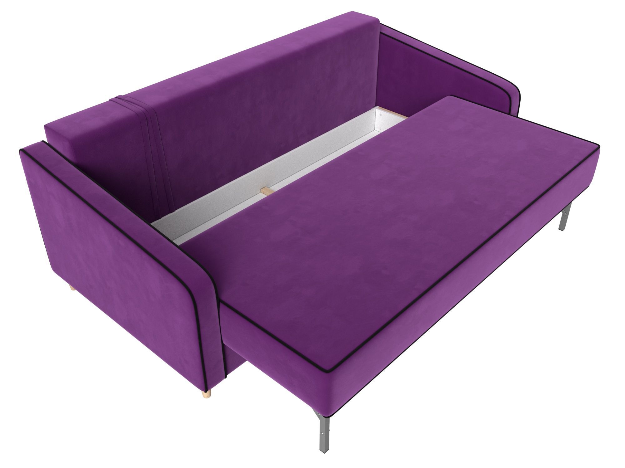 Прямой диван Варшава (Фиолетовый\Черный)
