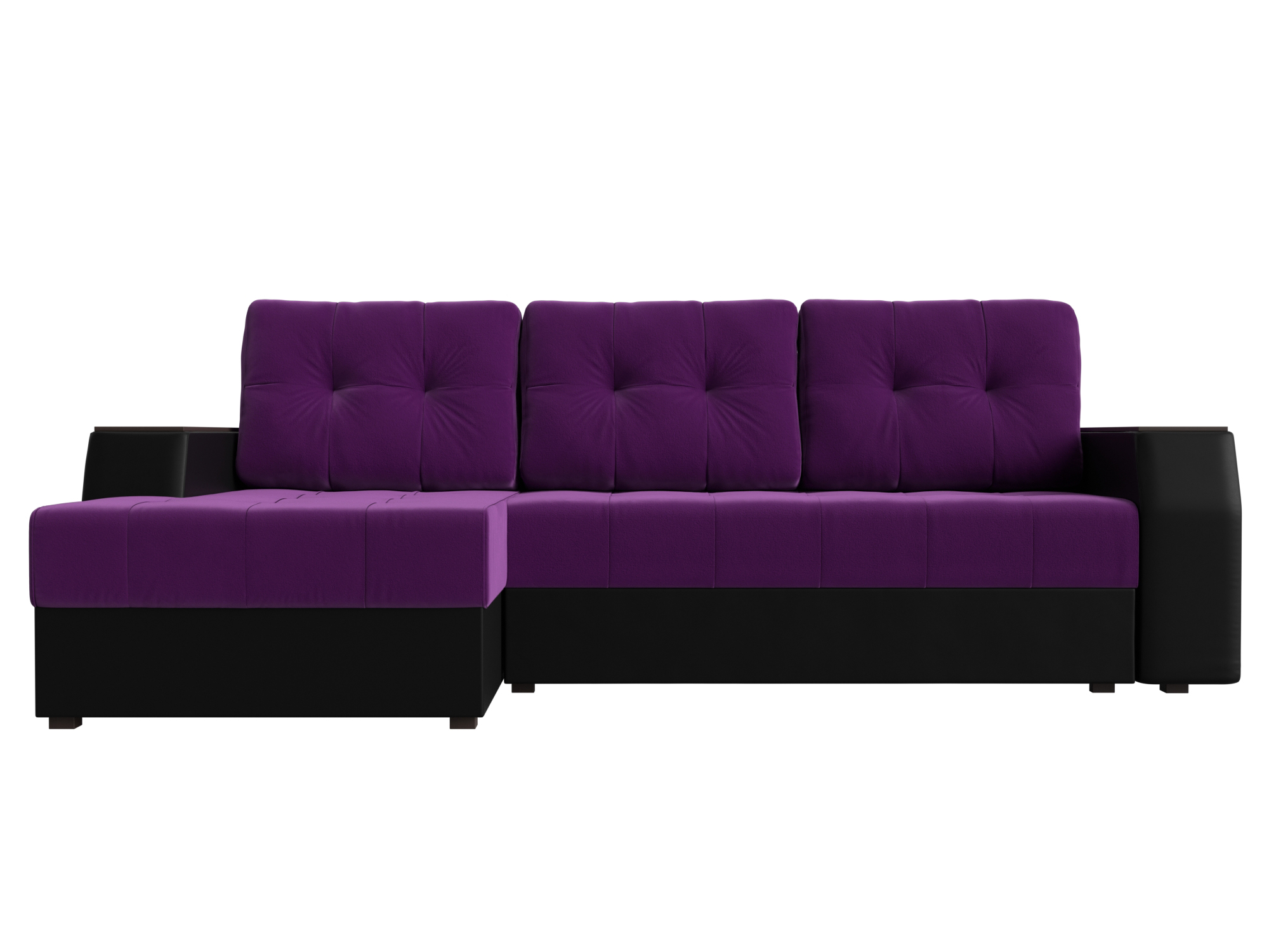 Угловой диван Эмир БС левый угол (Фиолетовый\Черный)