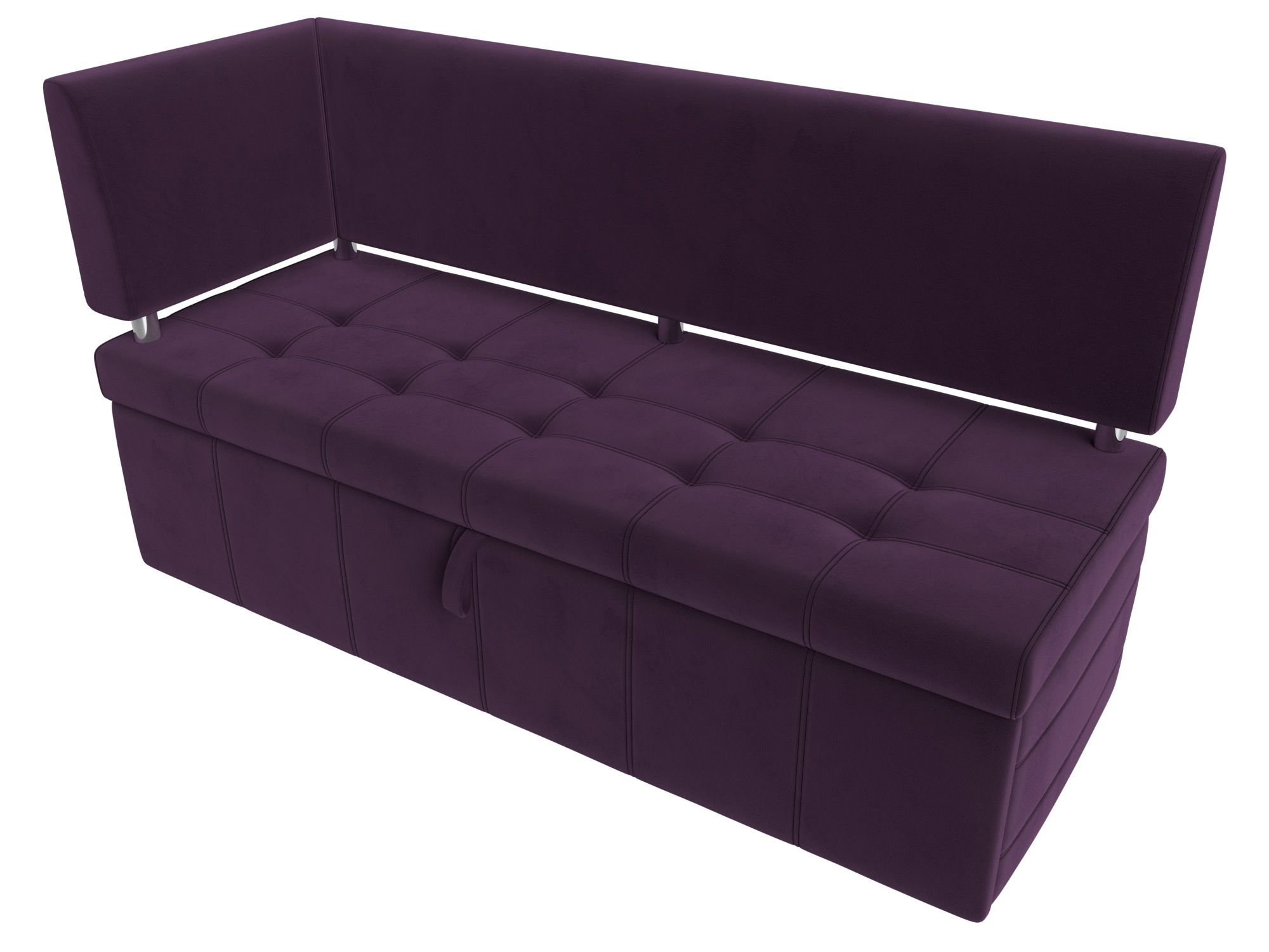 Кухонный прямой диван Стоун с углом левый (Фиолетовый)