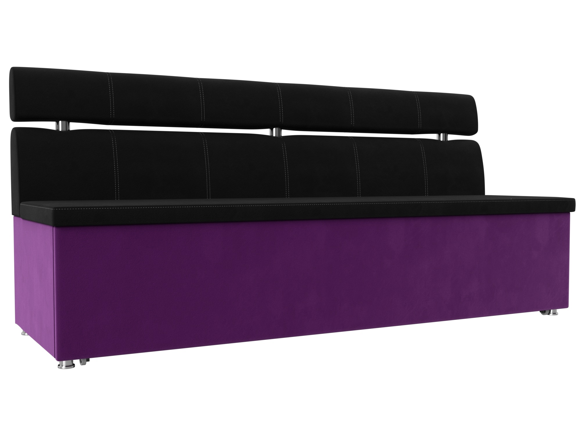 Кухонный прямой диван Классик (Черный\Фиолетовый)