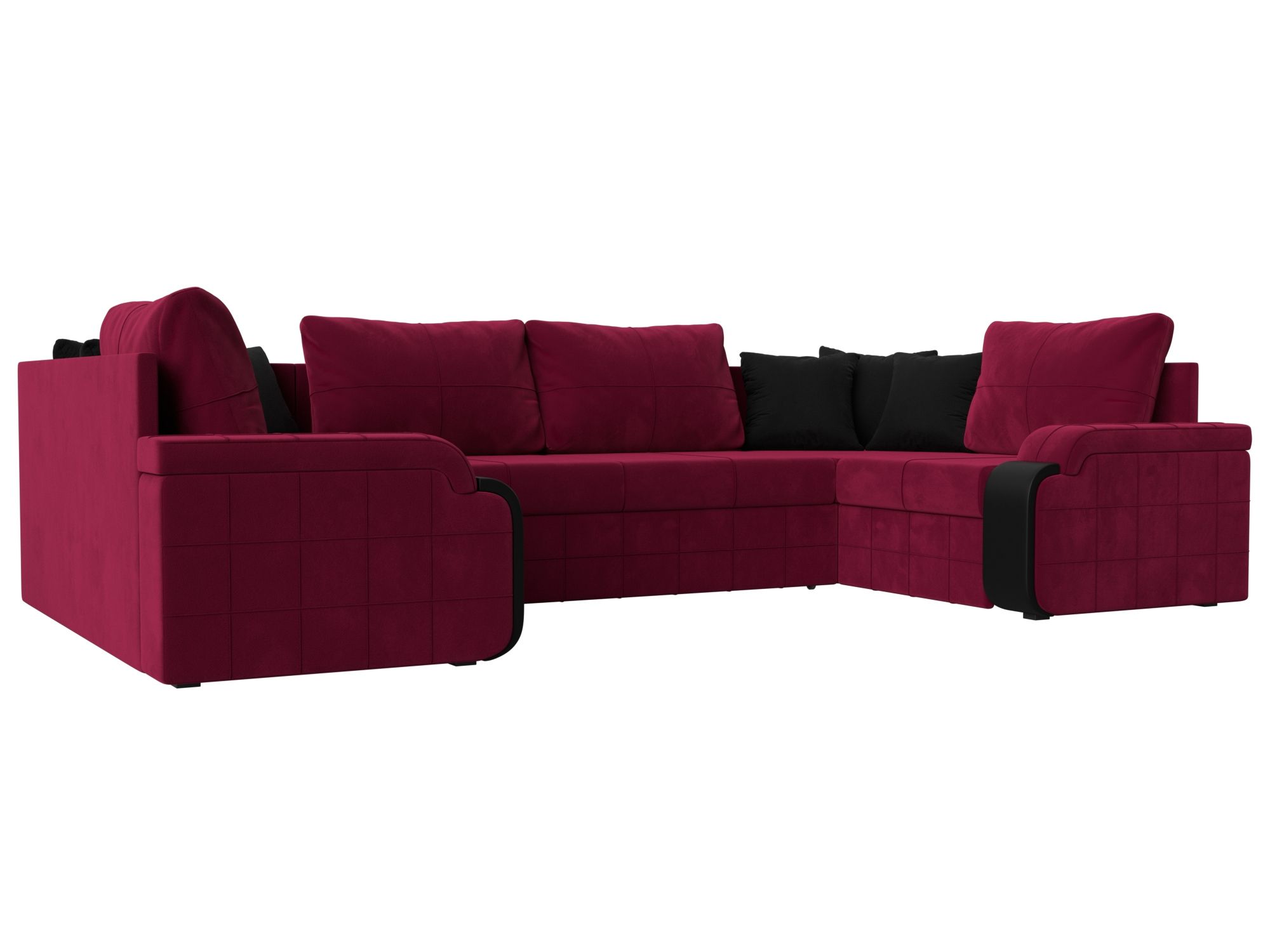 П-образный диван Николь (Бордовый\Черный\Черный)