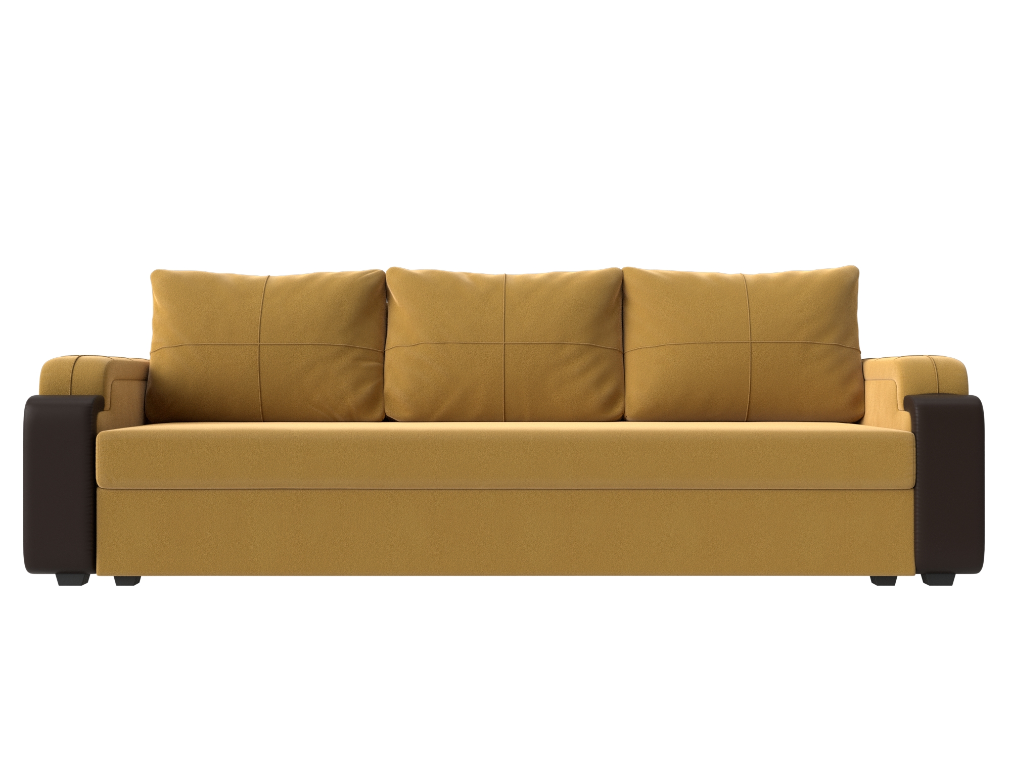 Прямой диван Николь Лайт (Желтый\коричневый)