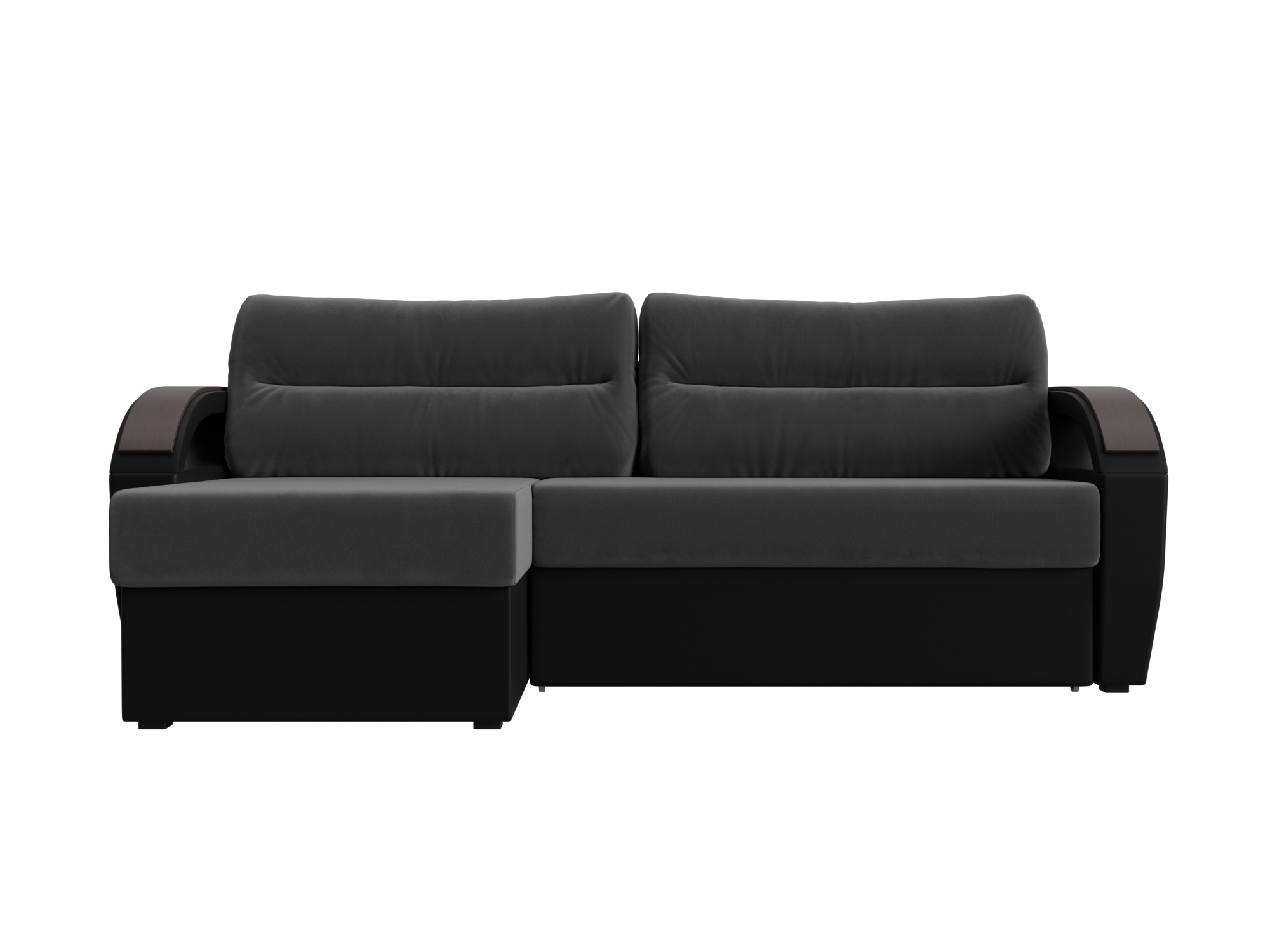 Угловой диван Форсайт левый угол (Серый\Черный)