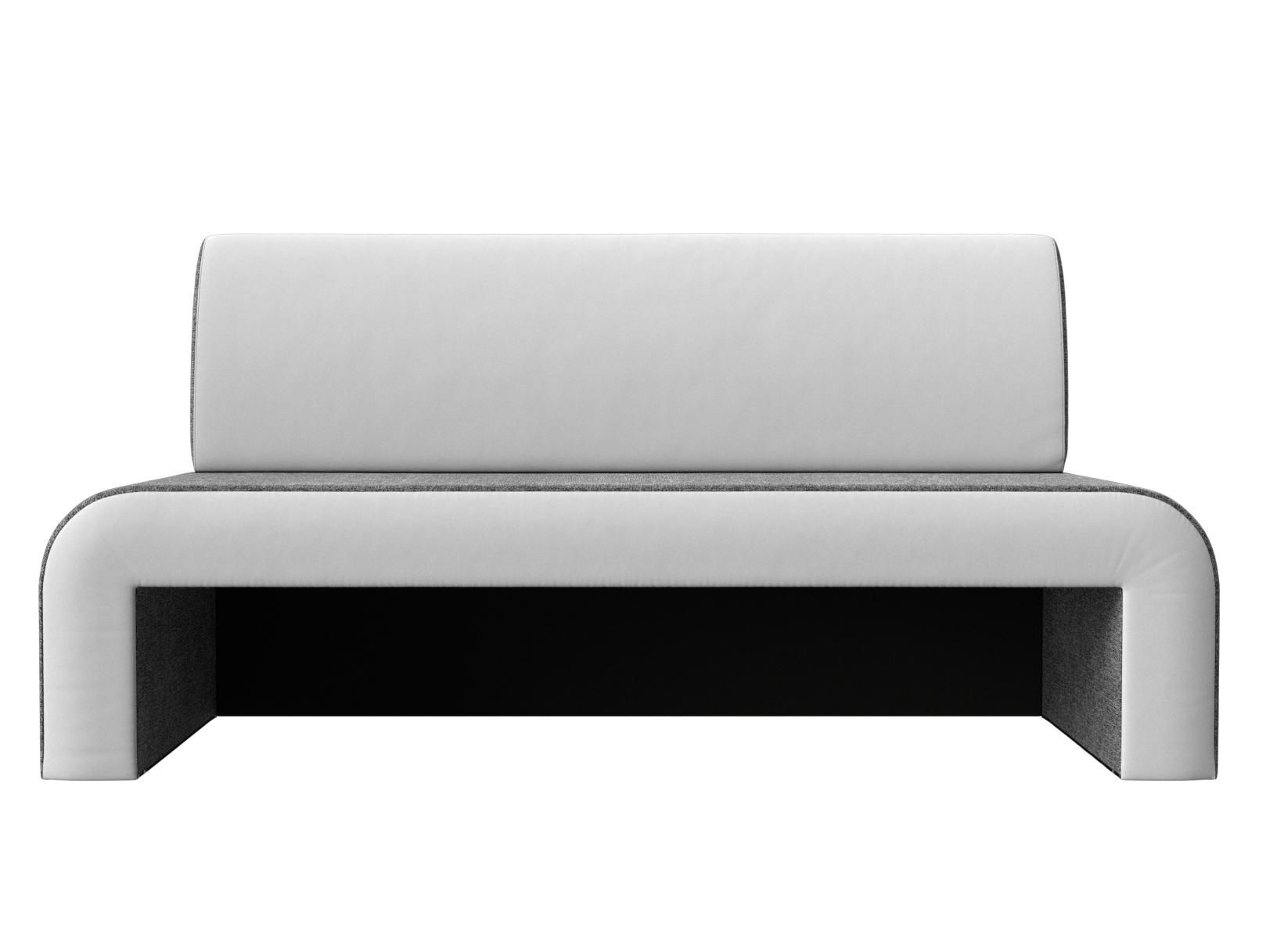 Кухонный прямой диван Кармен (Серый\Белый)
