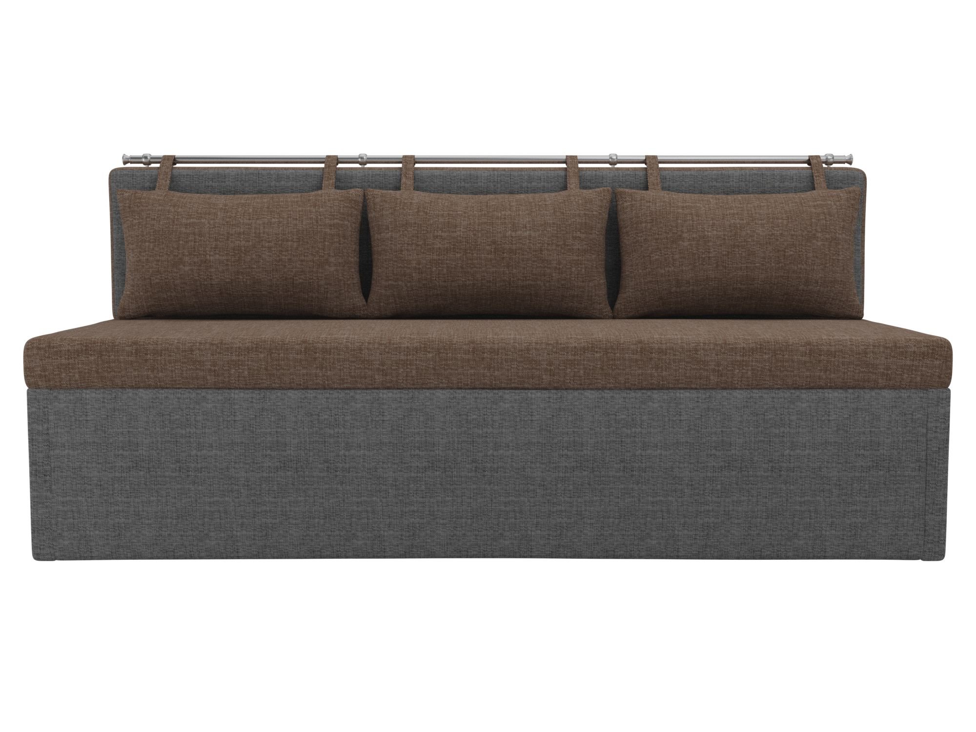 Кухонный прямой диван Метро (Коричневый\Серый)