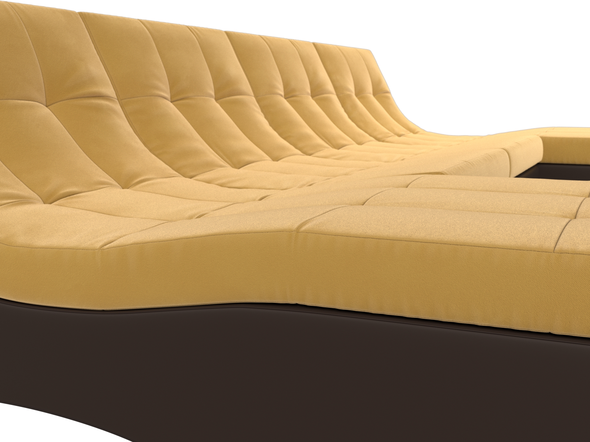 П-образный модульный диван Монреаль (Желтый\коричневый)