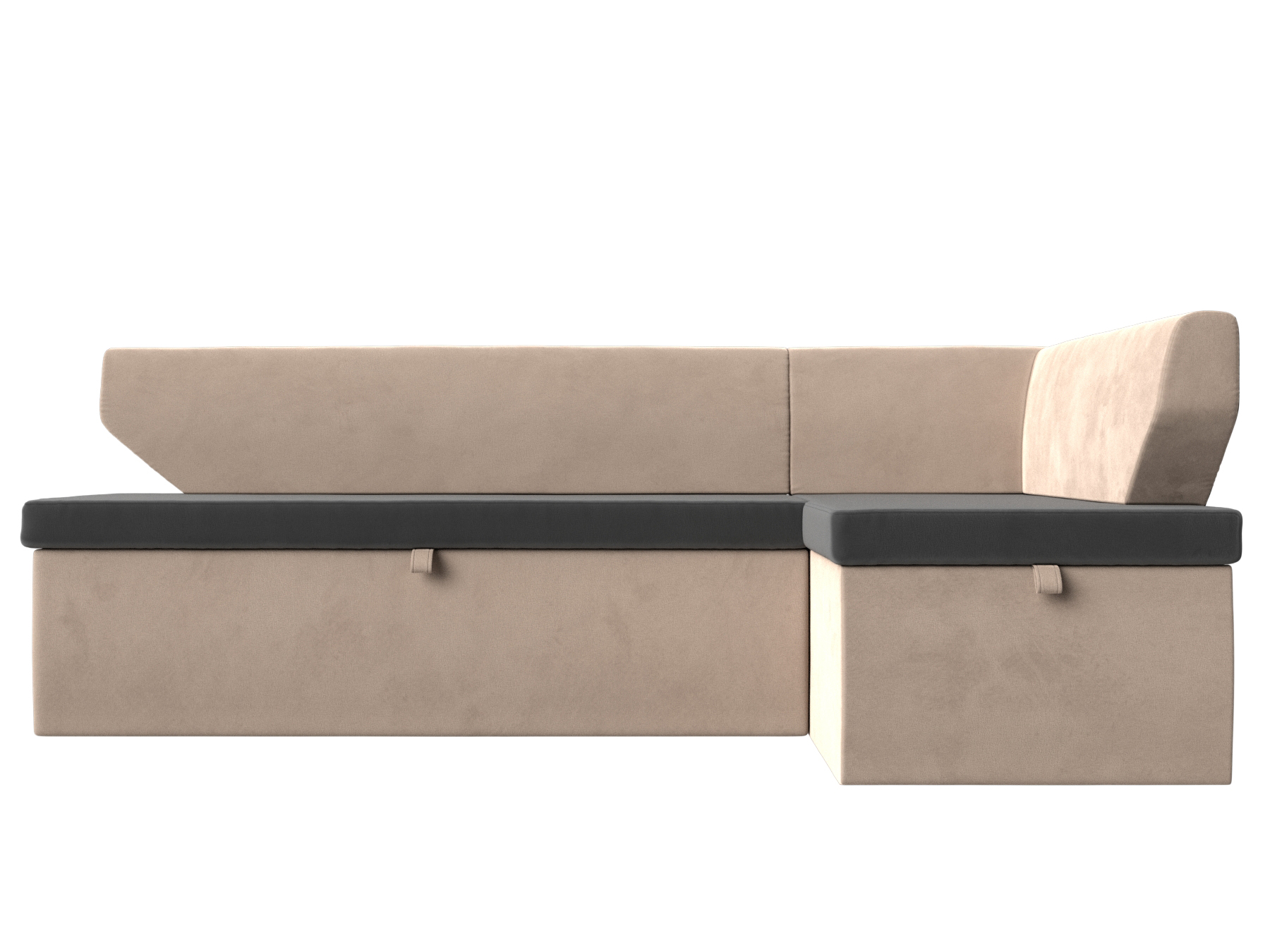 Кухонный угловой диван Омура правый угол (Серый\Бежевый)