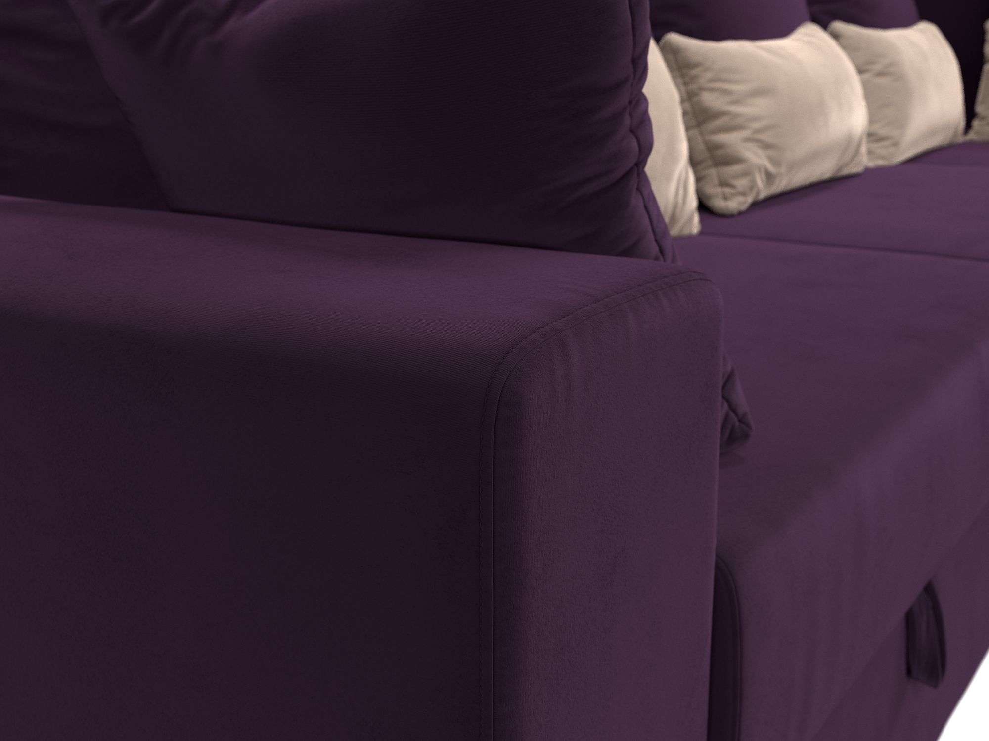 Угловой диван Майами Long правый угол (Фиолетовый\Фиолетовый\Бежевый)