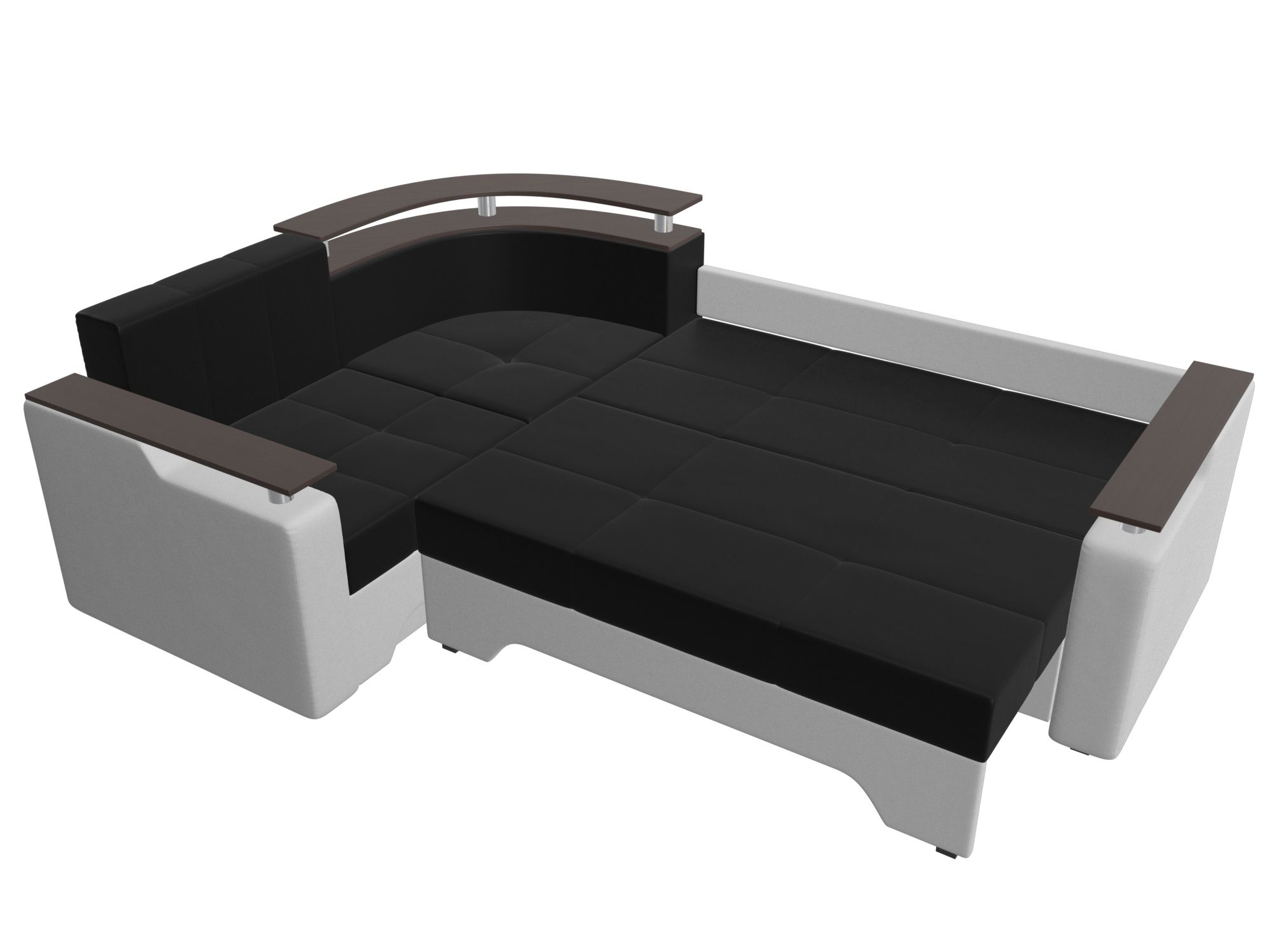 Угловой диван Комфорт левый угол (Черный\Белый)