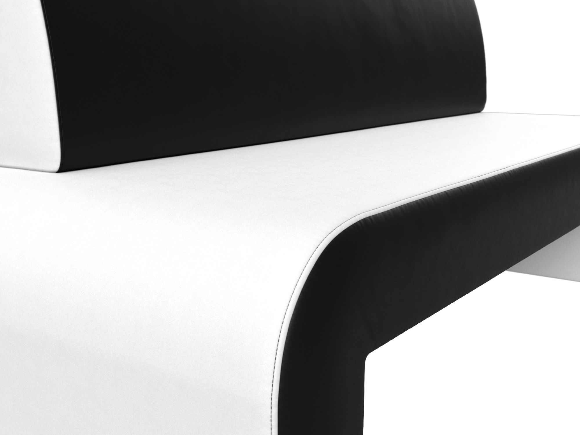 Кухонный прямой диван Кармен (Белый\Черный)