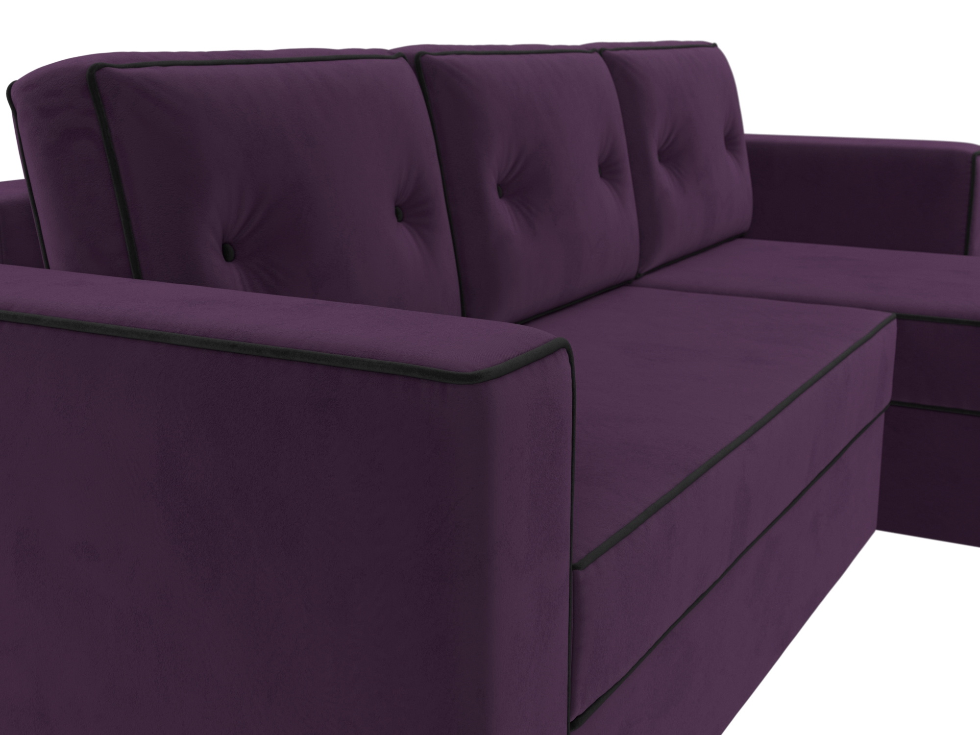 Угловой диван Принстон правый угол (Фиолетовый\Черный)