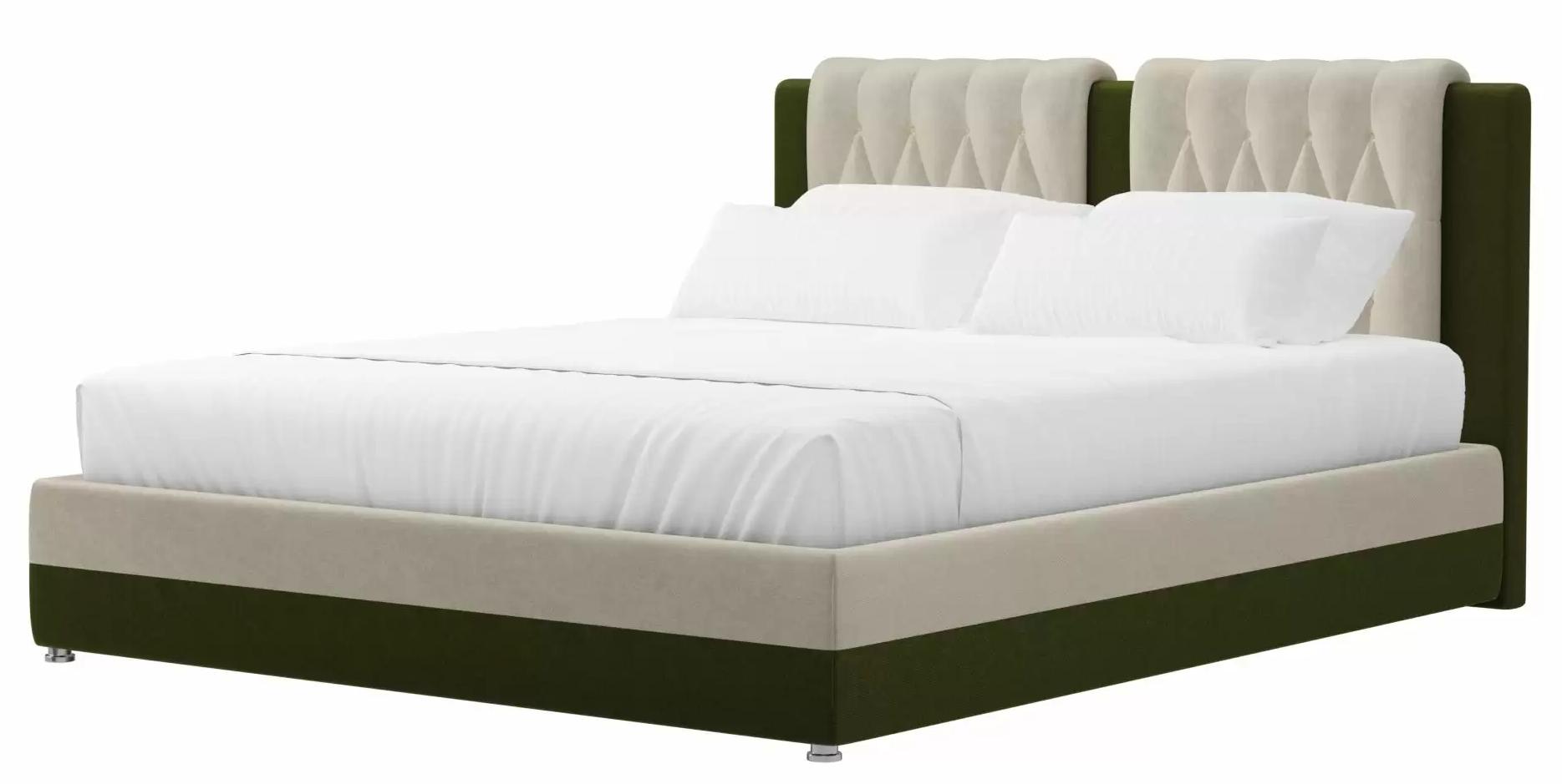 Кровать Камилла (бежевый\зеленый)