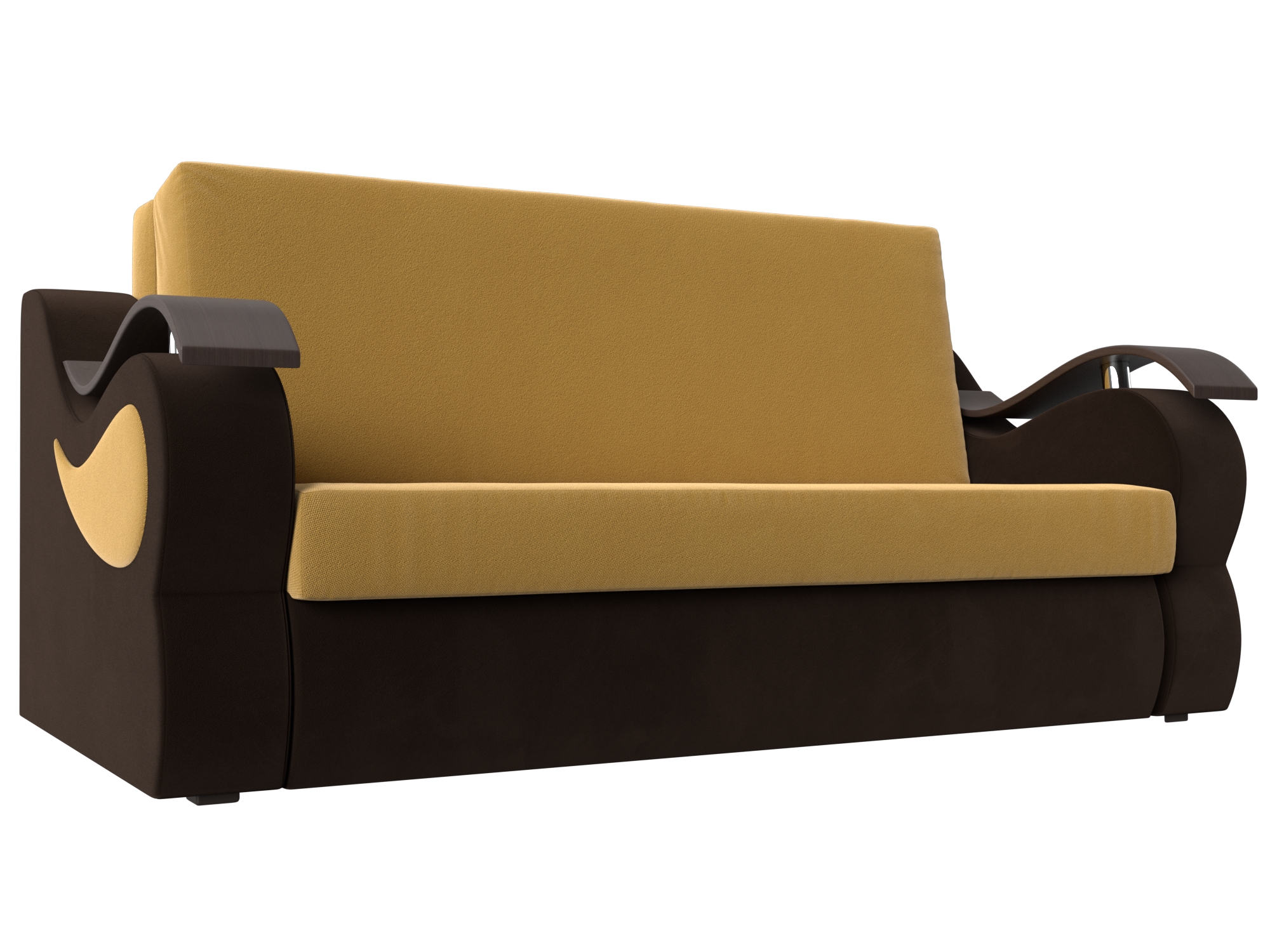 Прямой диван Меркурий 140 (Желтый\коричневый)