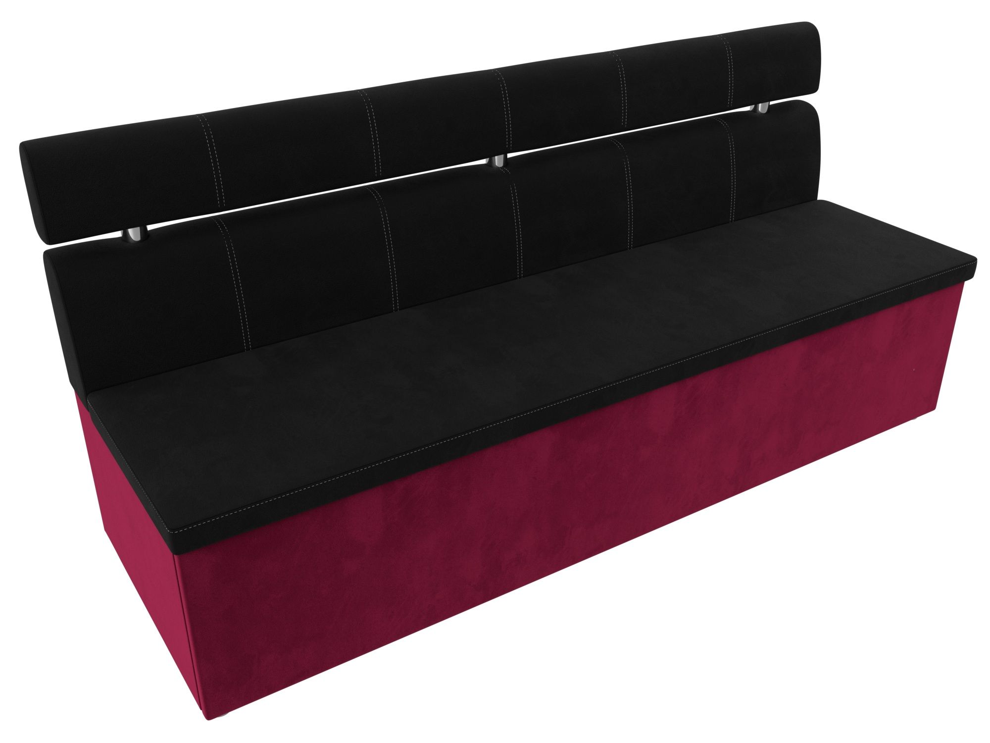 Кухонный прямой диван Классик (Черный\Бордовый)