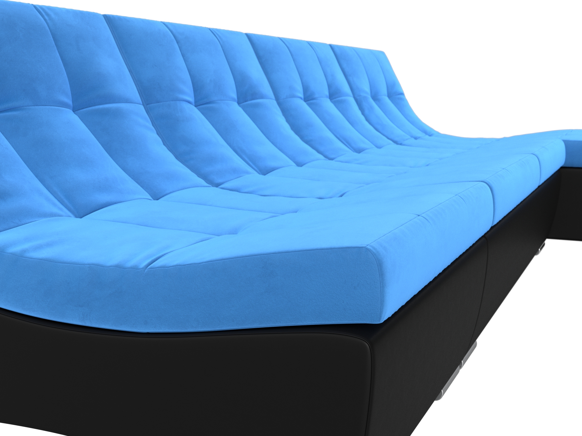 Угловой модульный диван Монреаль (Голубой\Черный)