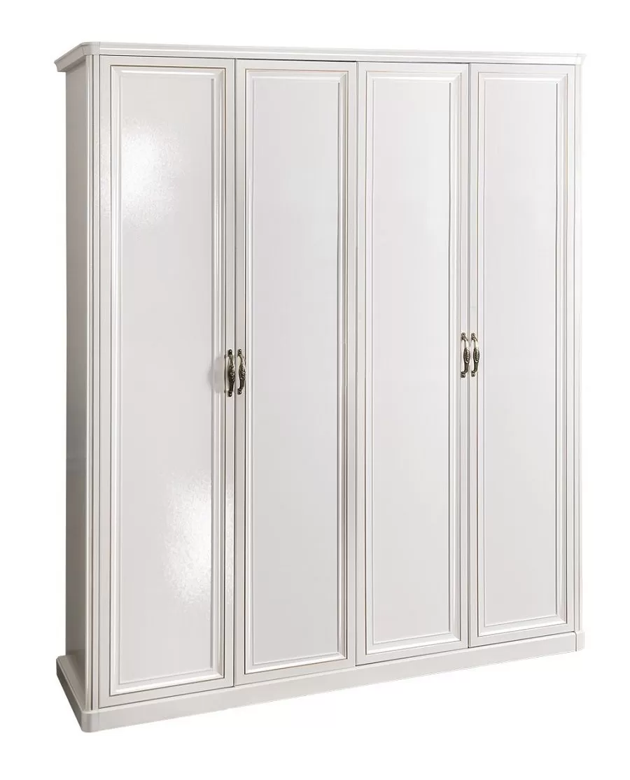 Шкаф Натали 4-дверный (2+2) без зеркал белый глянец