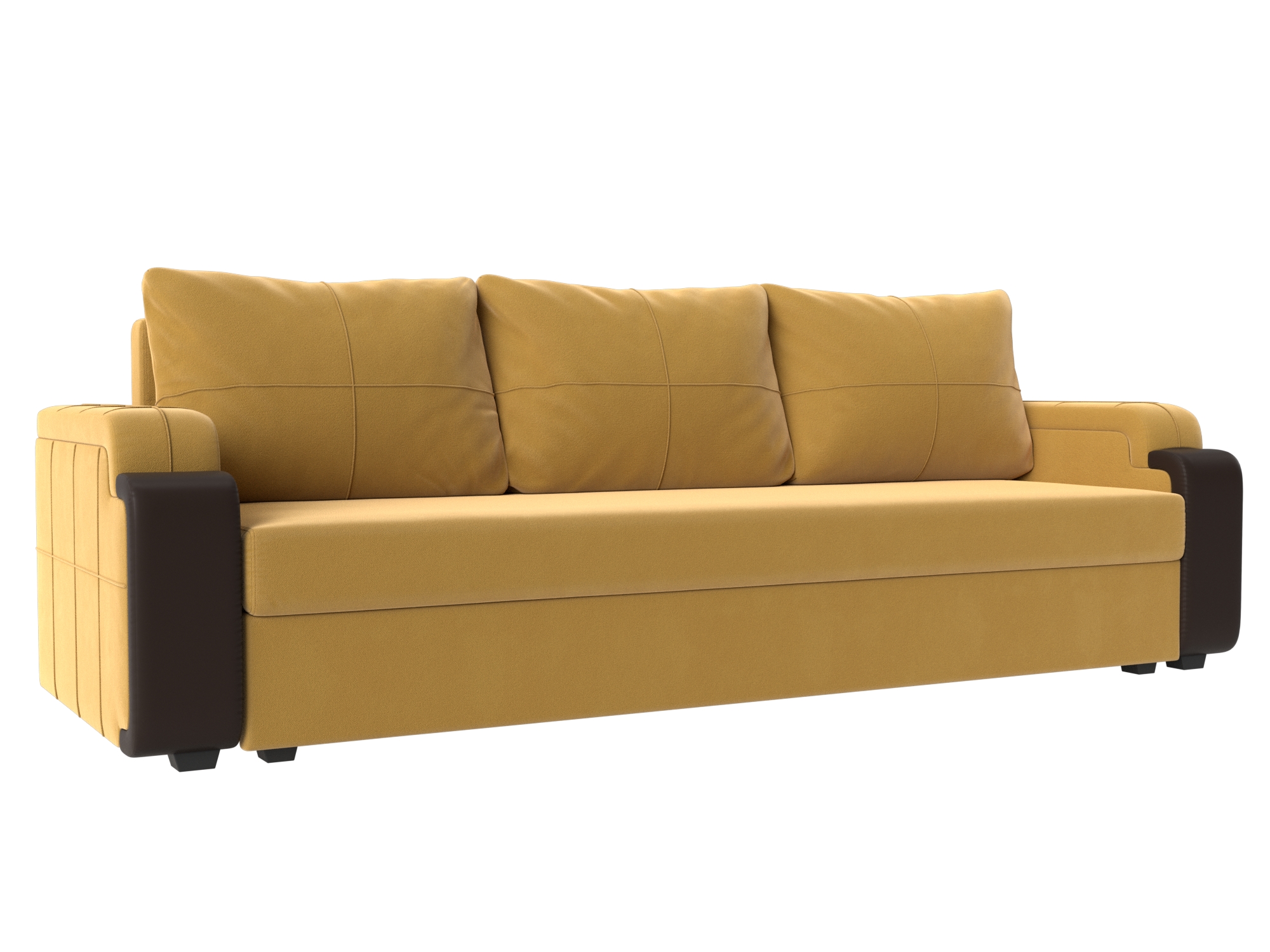 Прямой диван Николь Лайт (Желтый\коричневый)