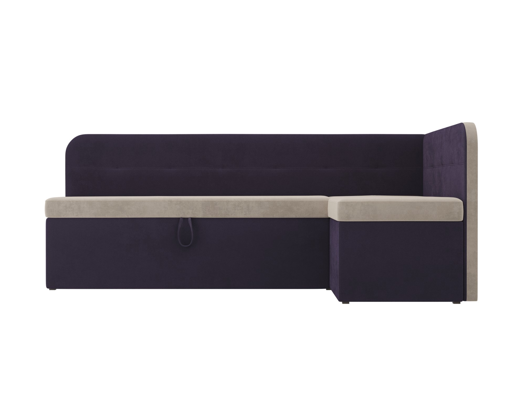 Кухонный угловой диван Форест правый угол (Бежевый\Фиолетовый)