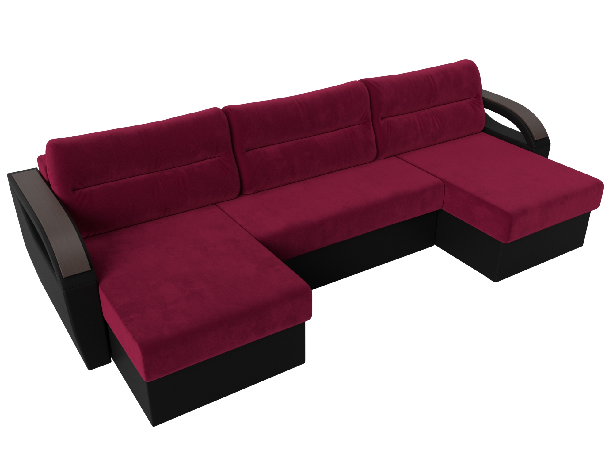 П-образный диван Форсайт (Бордовый\Черный)