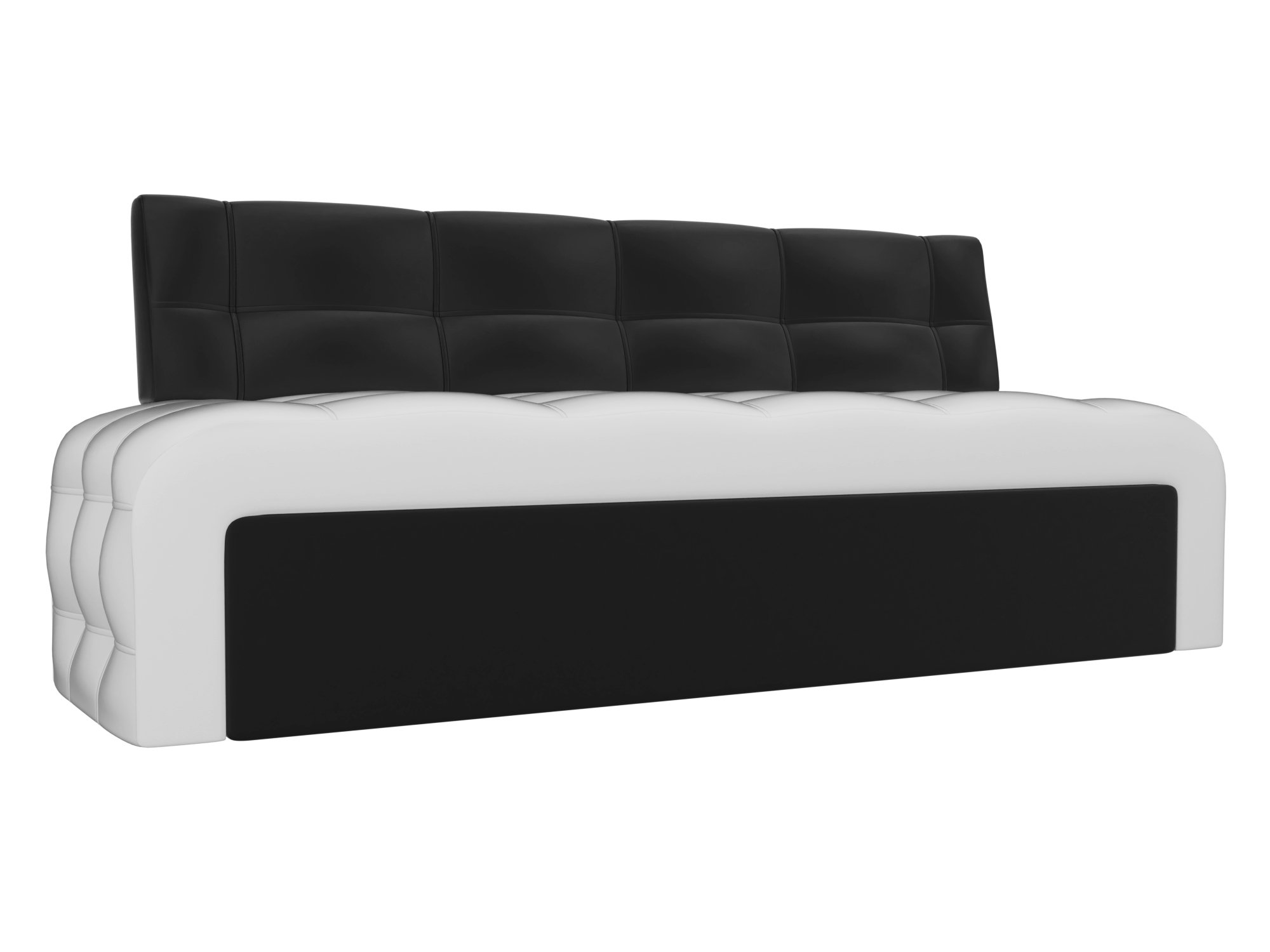 Кухонный прямой диван Люксор (Белый\Черный)