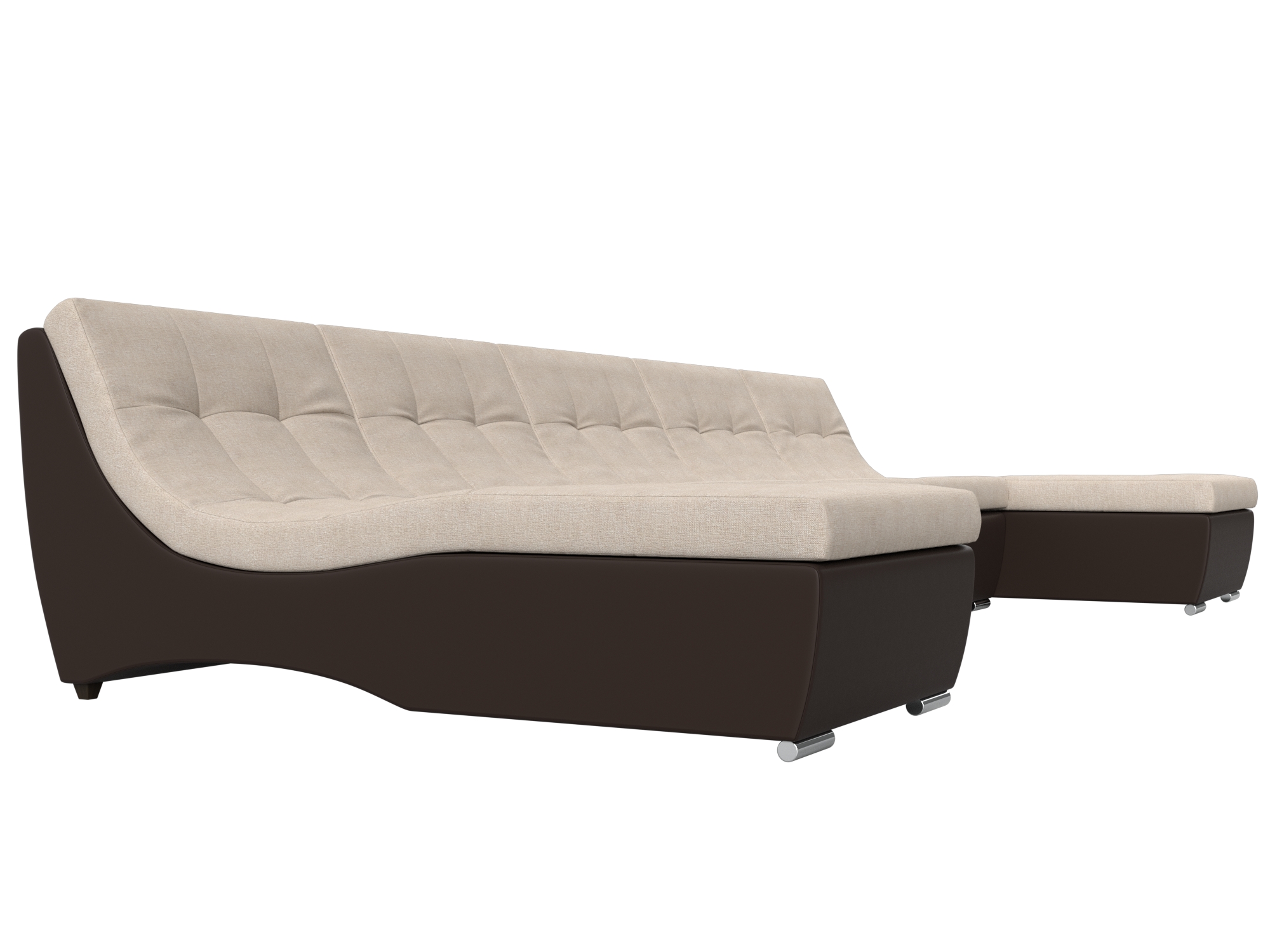 П-образный модульный диван Монреаль Long (Бежевый\Коричневый)