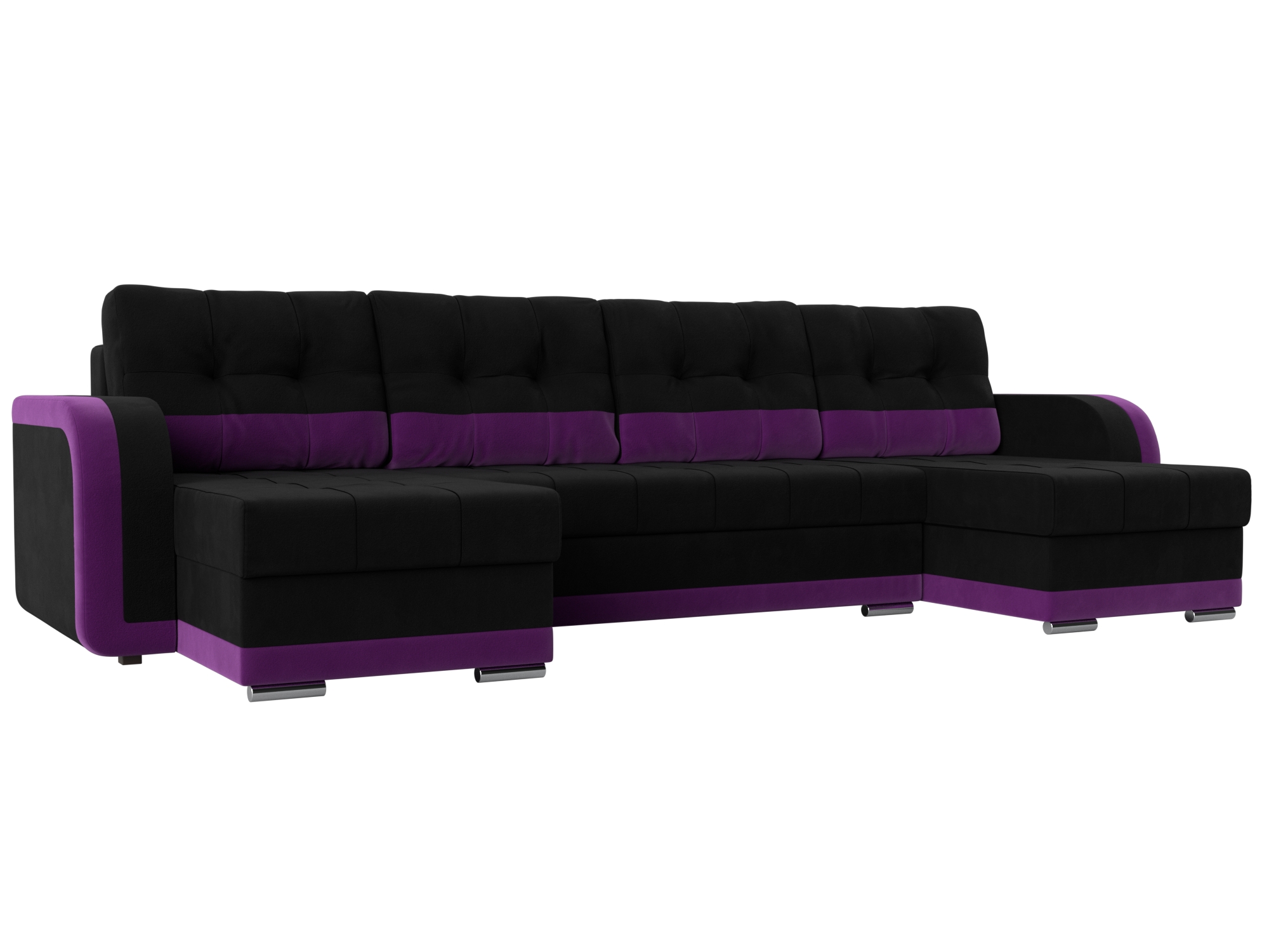 П-образный диван Марсель (Черный\Фиолетовый)