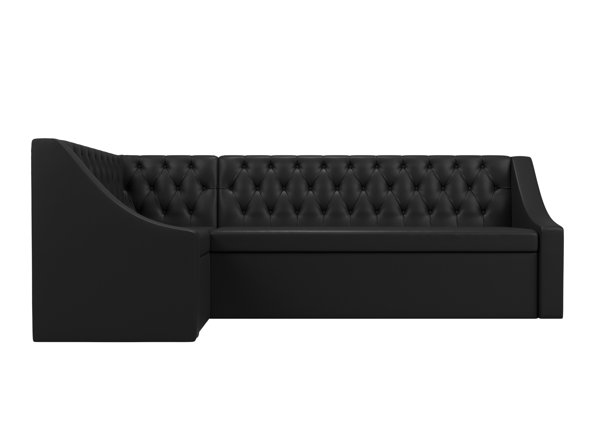 Кухонный угловой диван Мерлин левый угол (Черный)