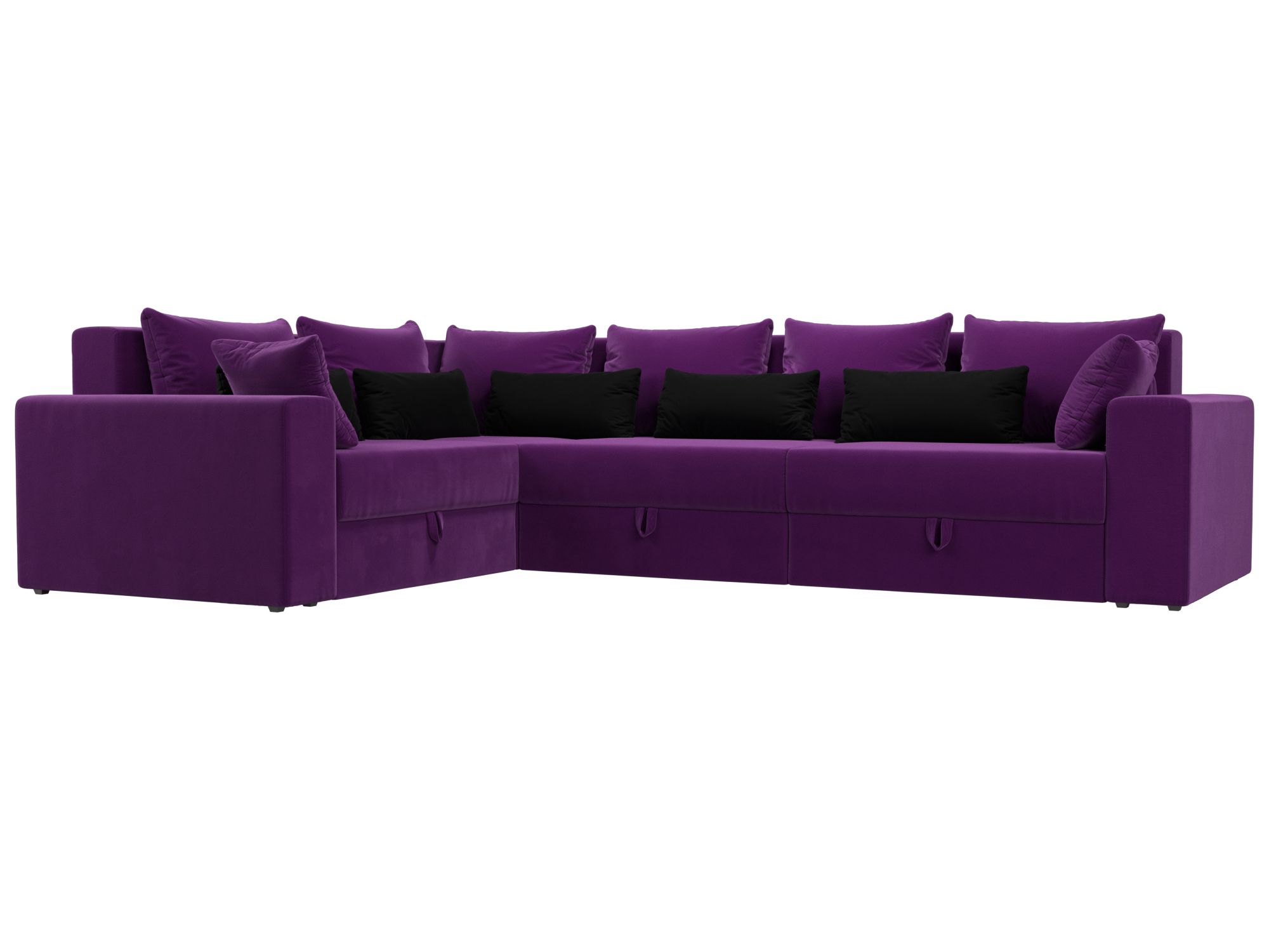 Угловой диван Майами Long левый угол (Фиолетовый\Фиолетовый\Черный)