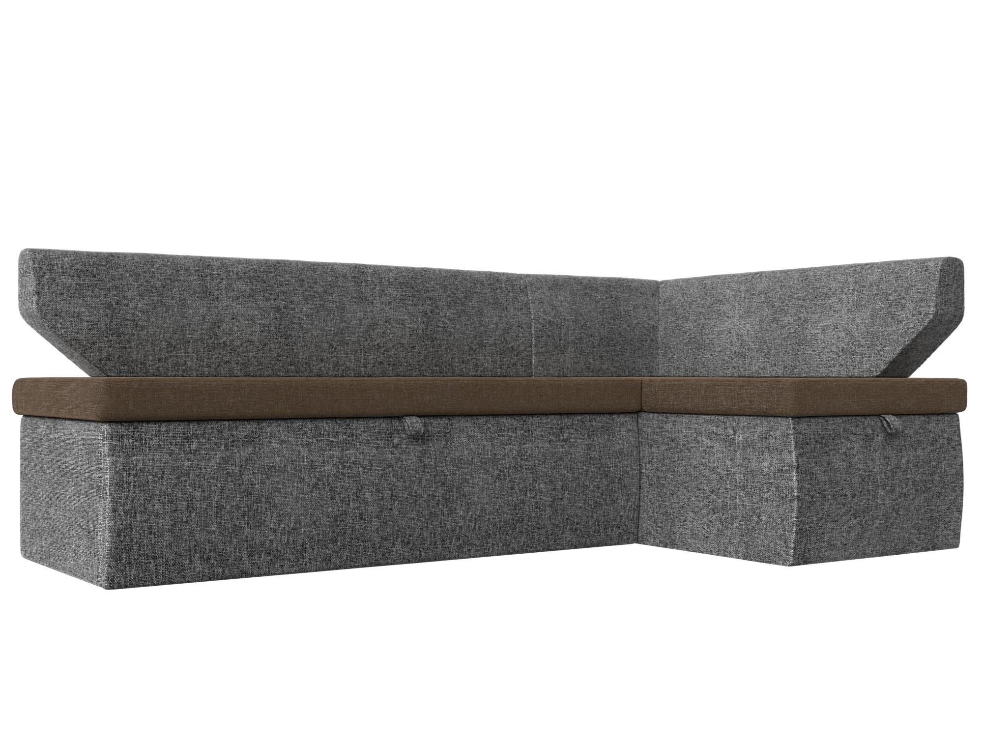 Кухонный угловой диван Омура правый угол (Коричневый\Серый)