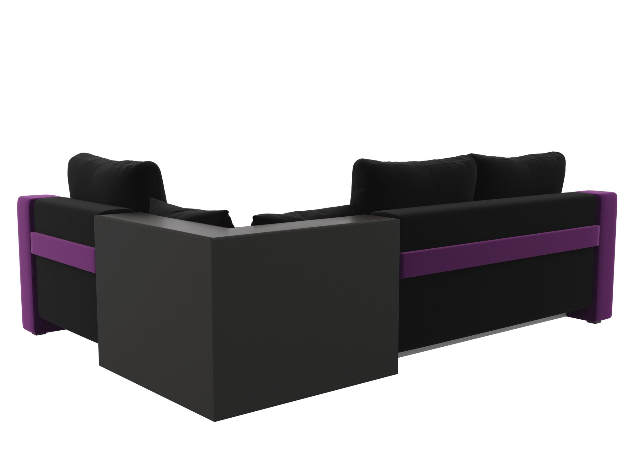 Угловой диван Кронос правый угол (Черный\Фиолетовый)