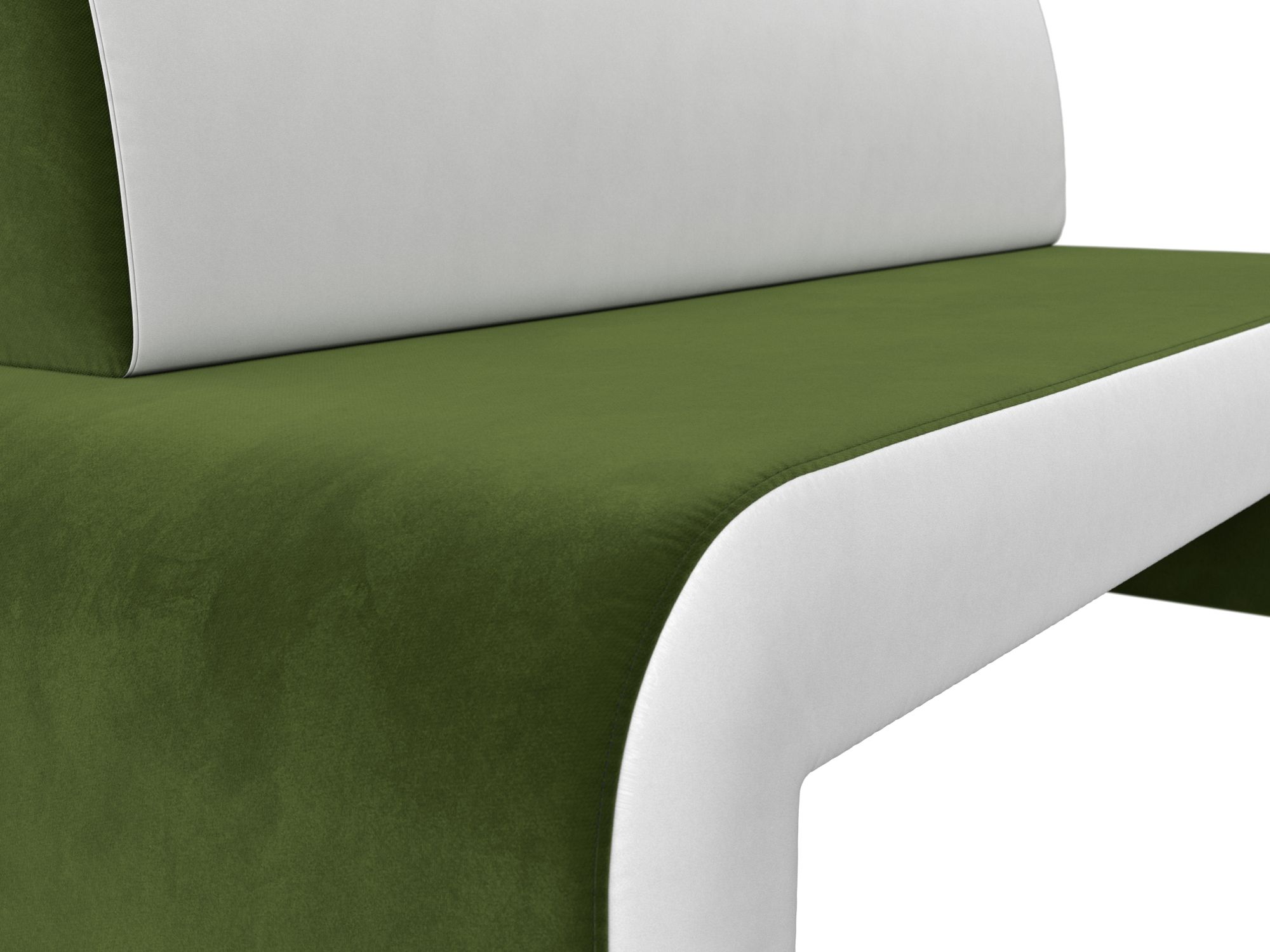 Кухонный прямой диван Кармен (Зеленый\Белый)
