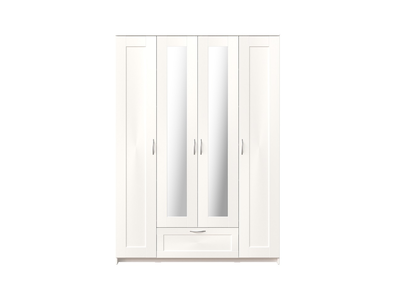 Шкаф Сириус 4 двери 1 ящик (2 зеркала) высокий, белый