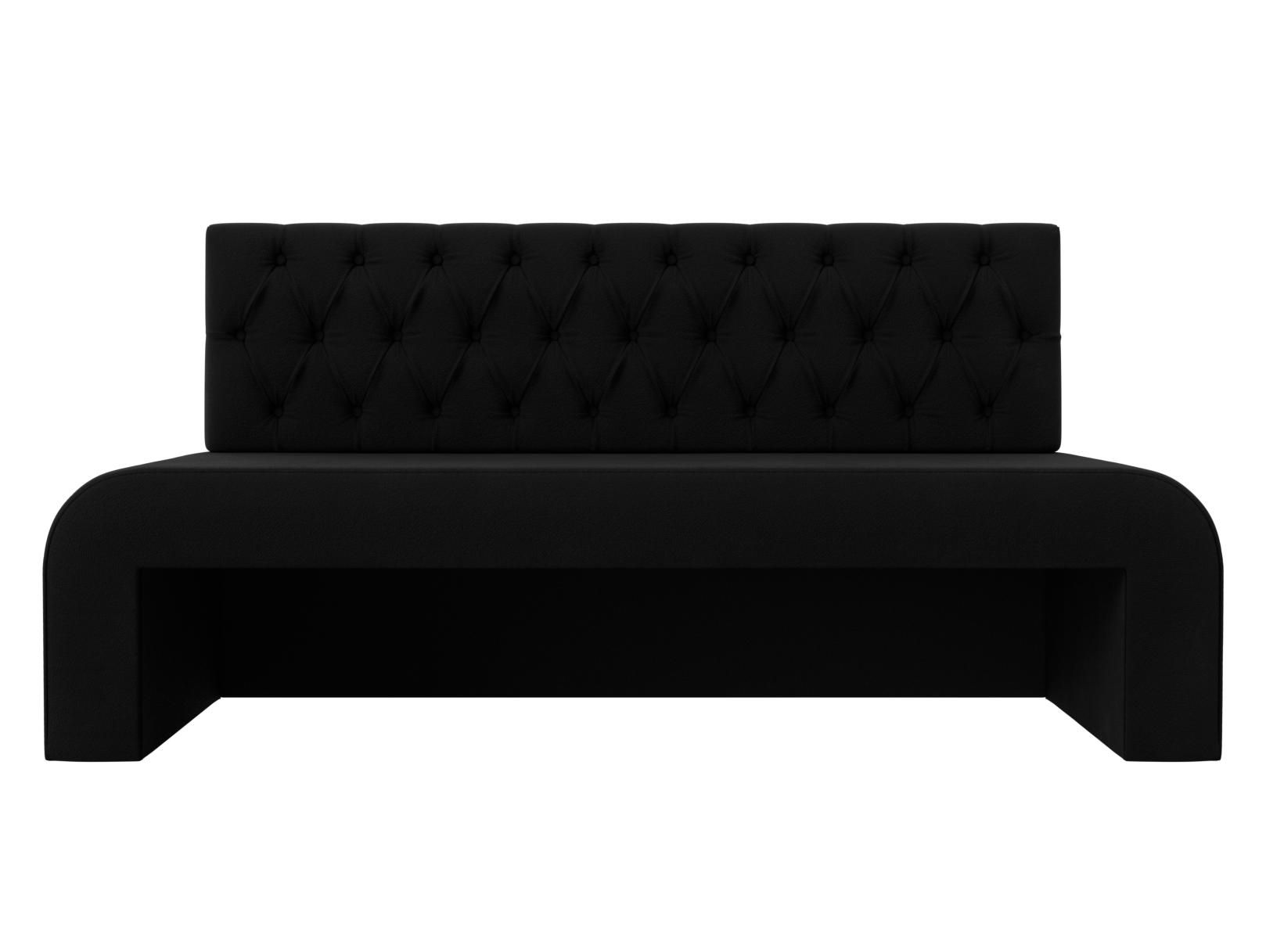 Кухонный прямой диван Кармен Люкс (Черный)