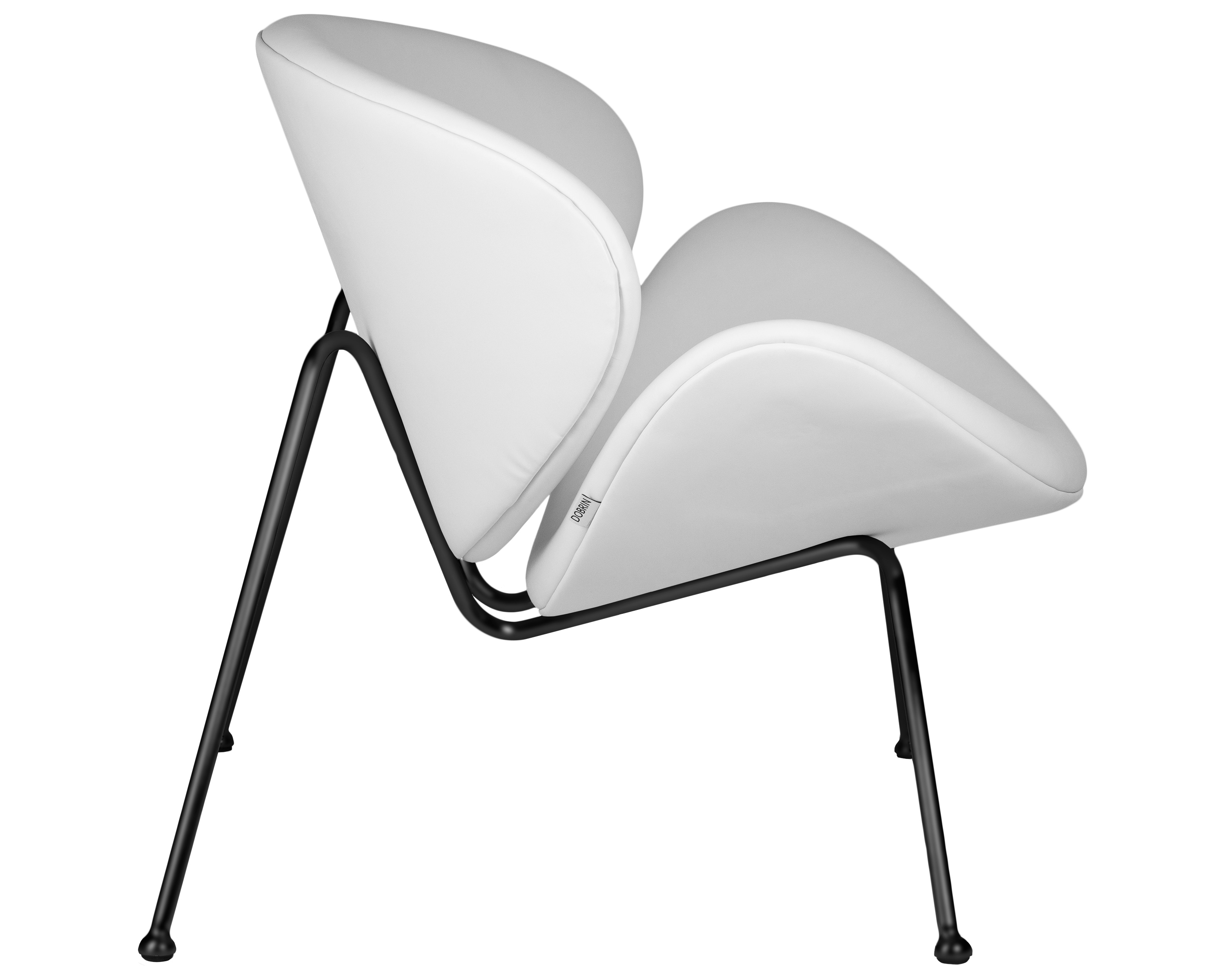 Кресло дизайнерское DOBRIN EMILY (белый винил YP17, черное основание)