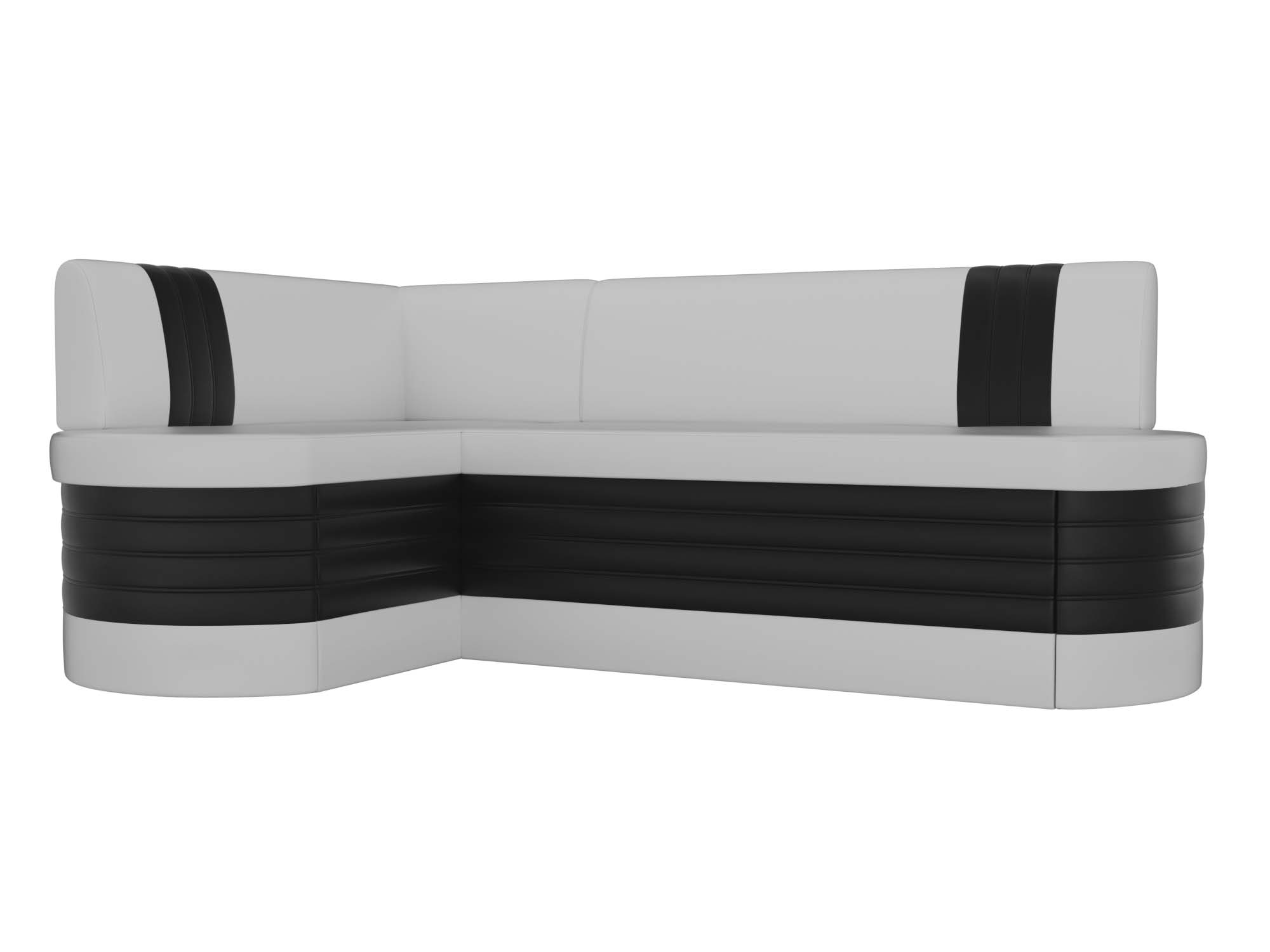 Кухонный угловой диван Токио левый угол (Белый\Черный)