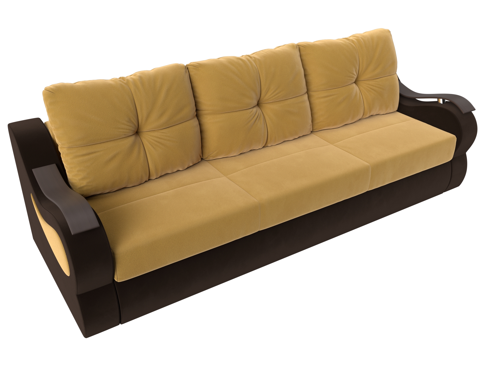 Прямой диван Меркурий еврокнижка (Желтый\коричневый)
