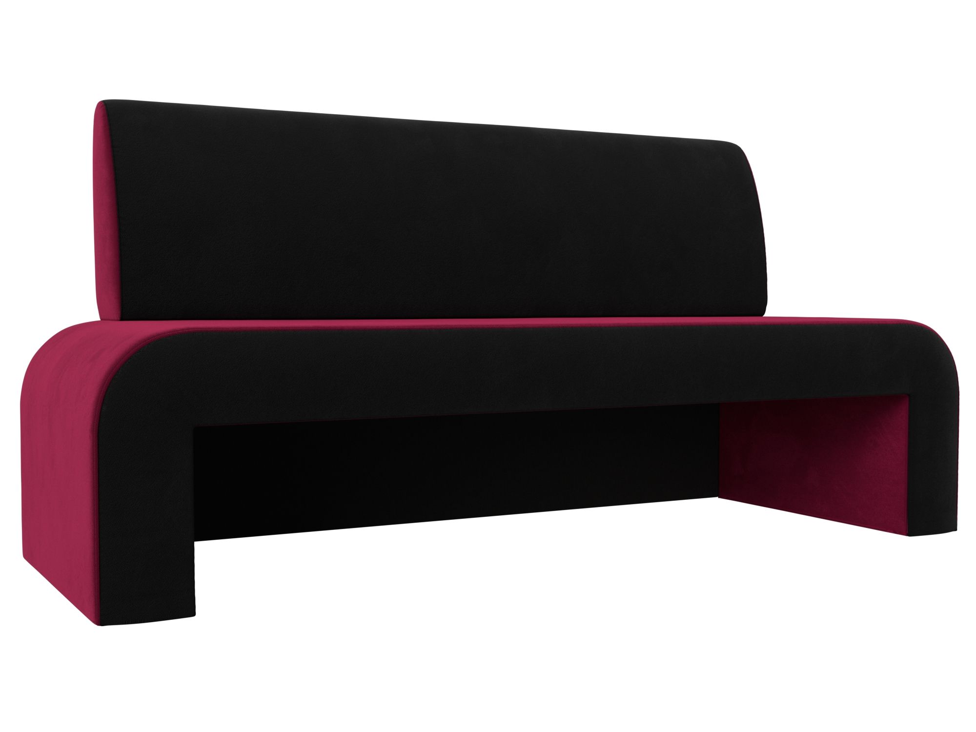 Кухонный прямой диван Кармен (Бордовый\Черный)
