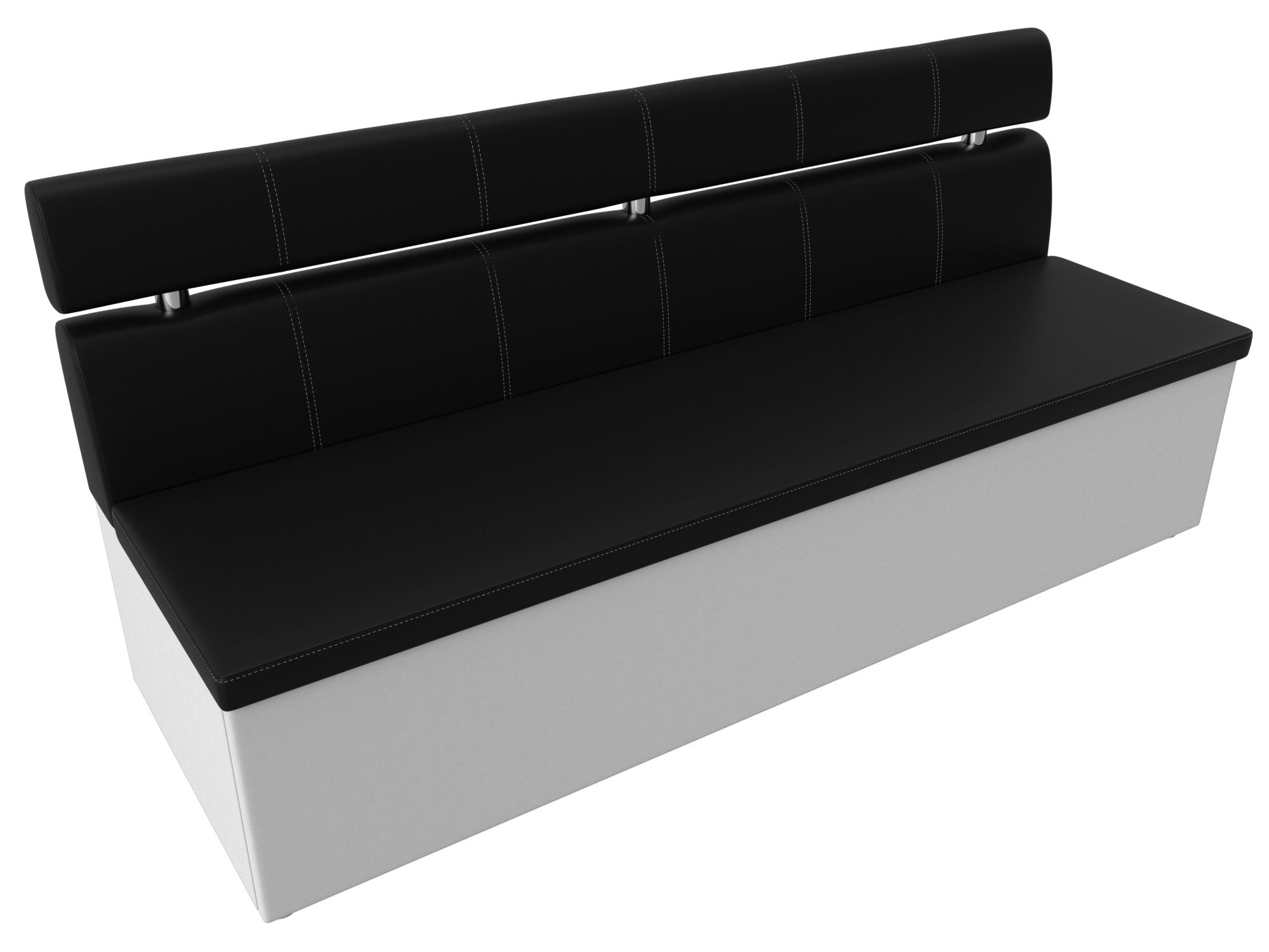 Кухонный прямой диван Классик (Черный\Белый)