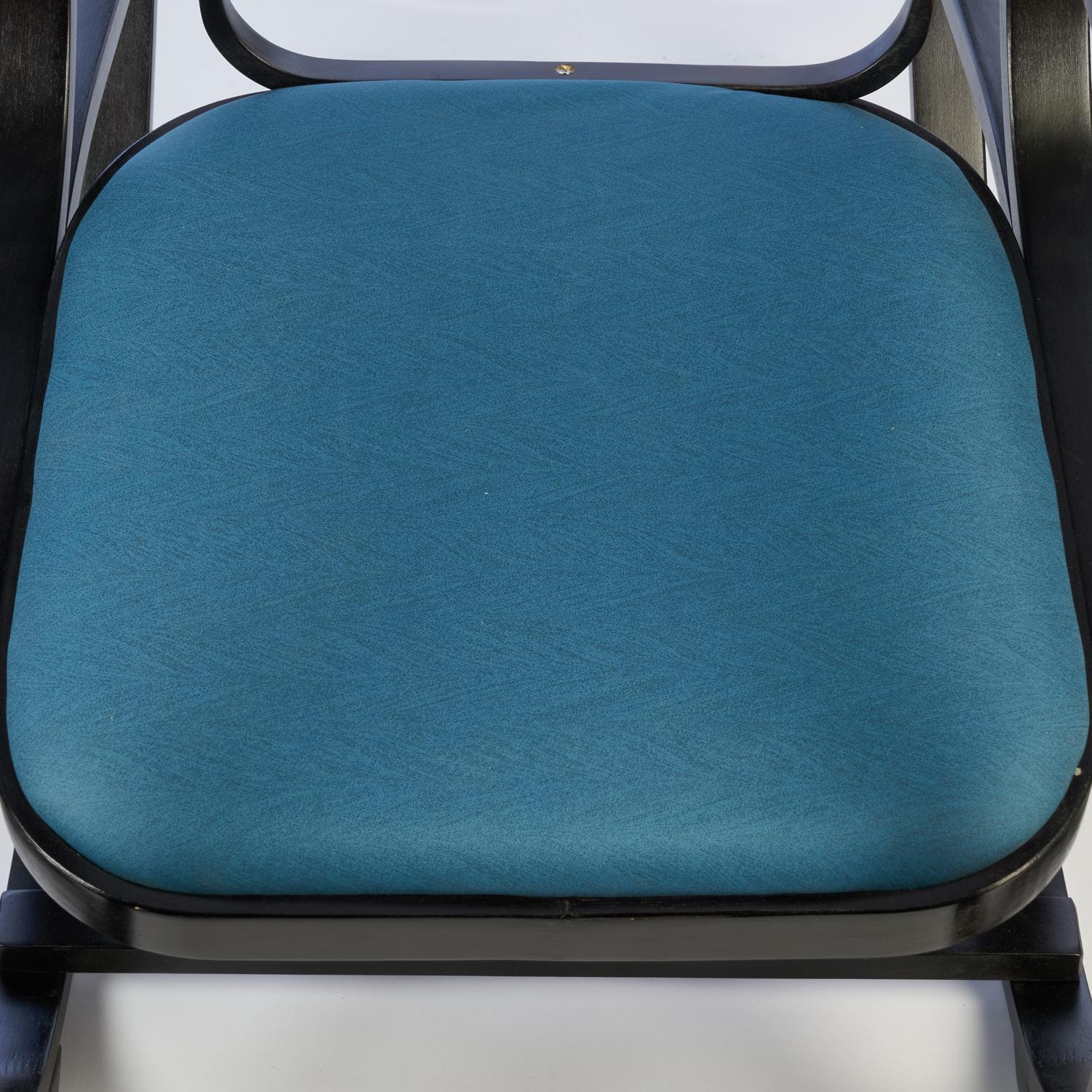 Кресло-качалка mod. AX3002-2 венге #9, ткань голубая