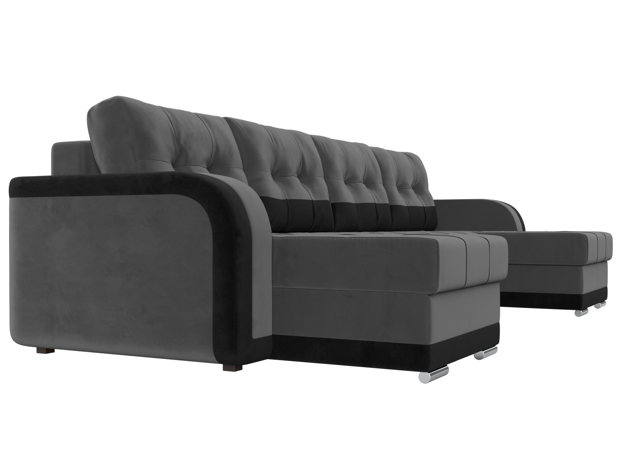 П-образный диван Марсель (Серый\Черный)