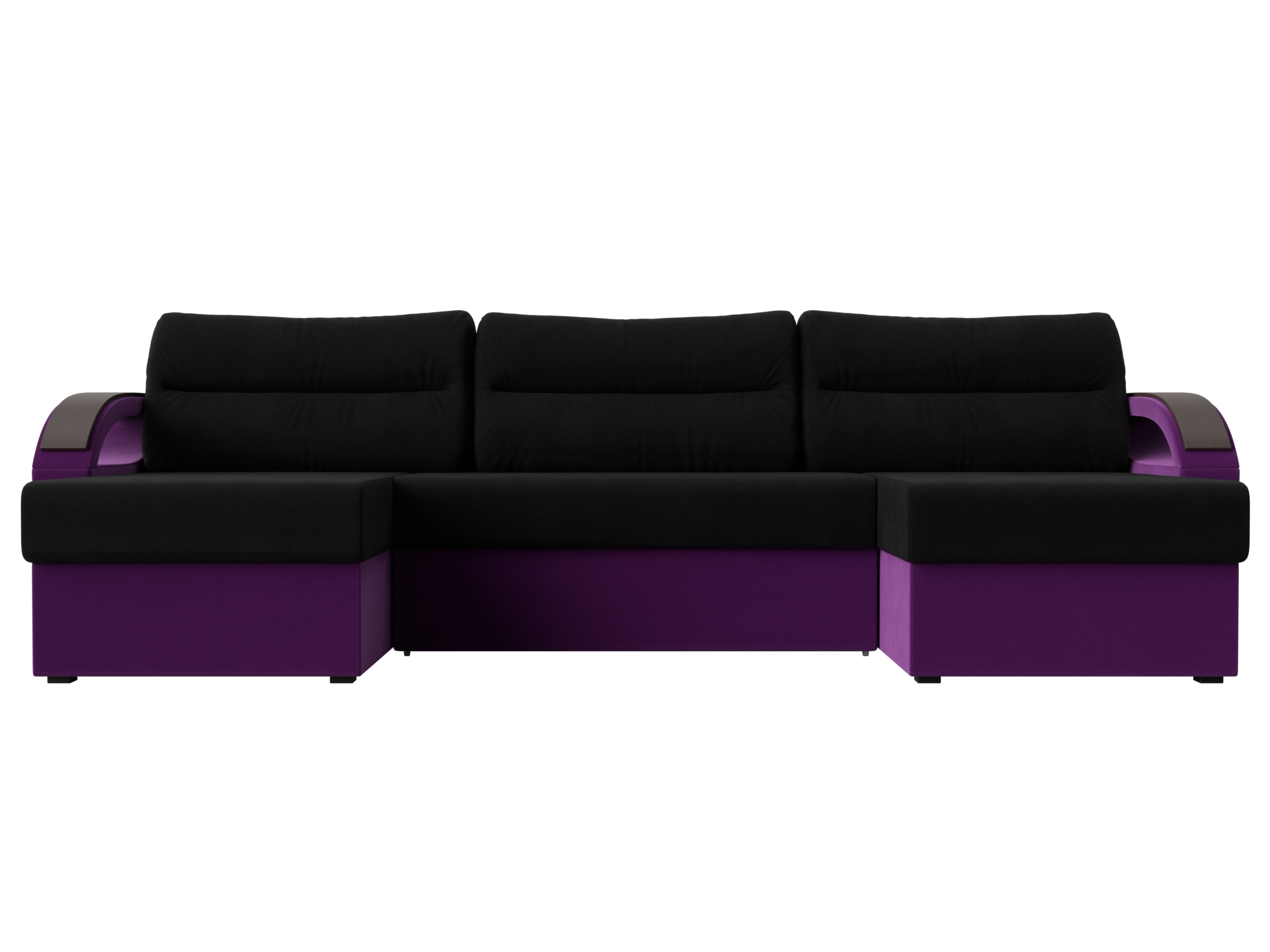 П-образный диван Форсайт (Черный\Фиолетовый)