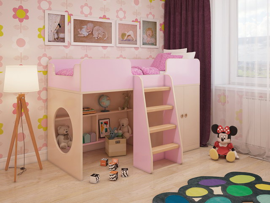 Детская кровать Принцесса (Розовая)