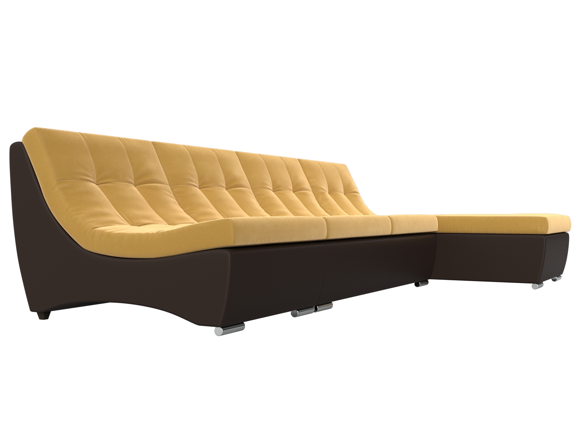 Угловой модульный диван Монреаль (Желтый\коричневый)