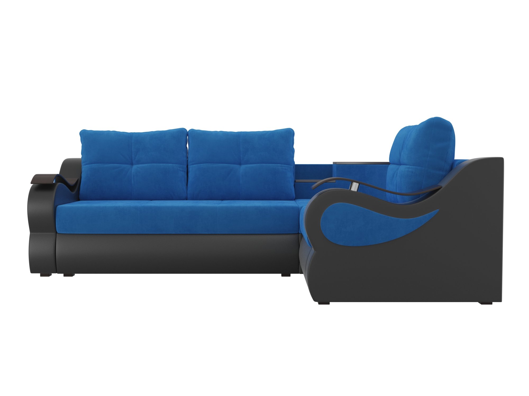 Угловой диван Митчелл правый угол (Голубой\Черный)