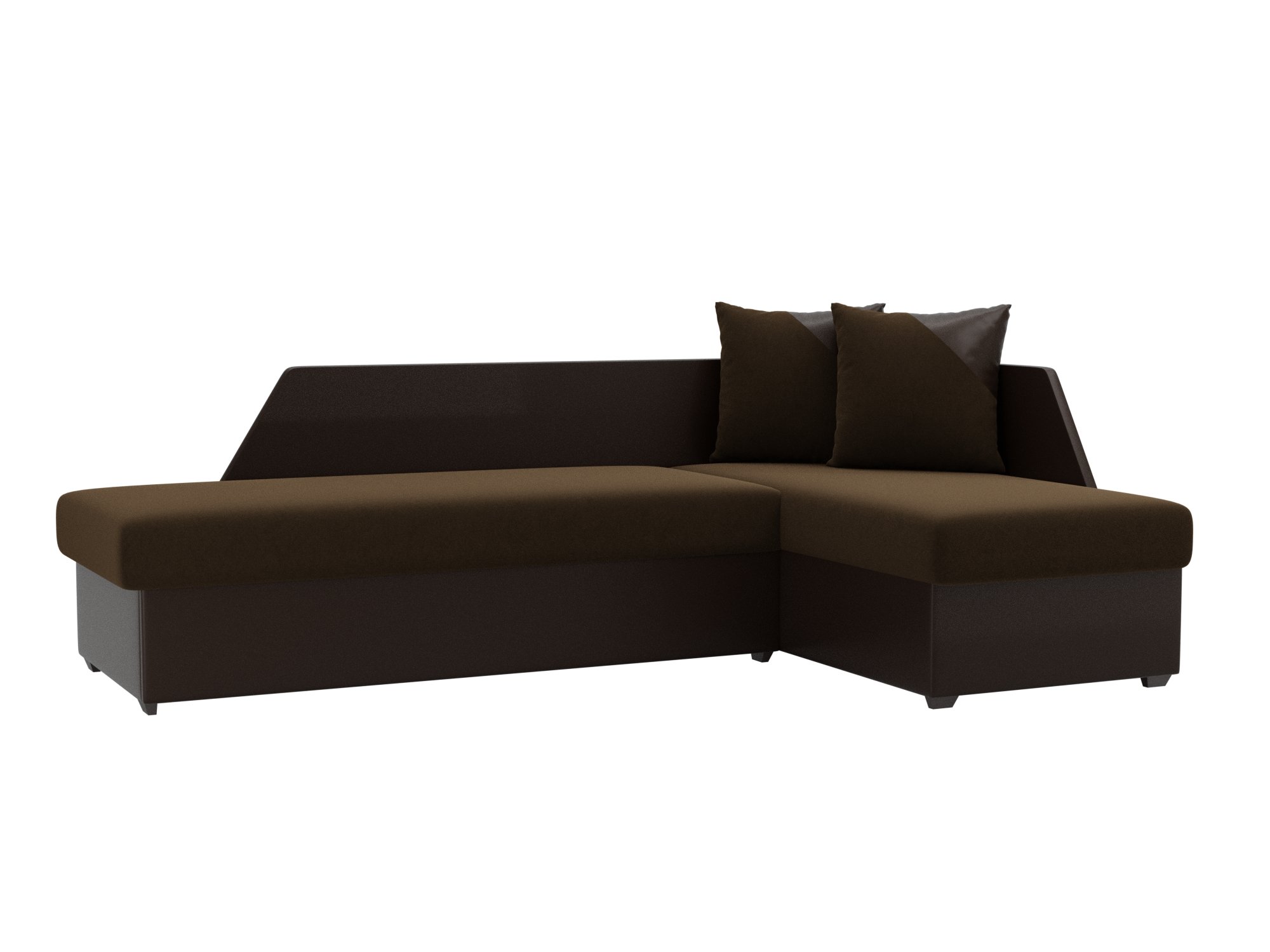 Угловой диван Андора (коричневый\коричневый)