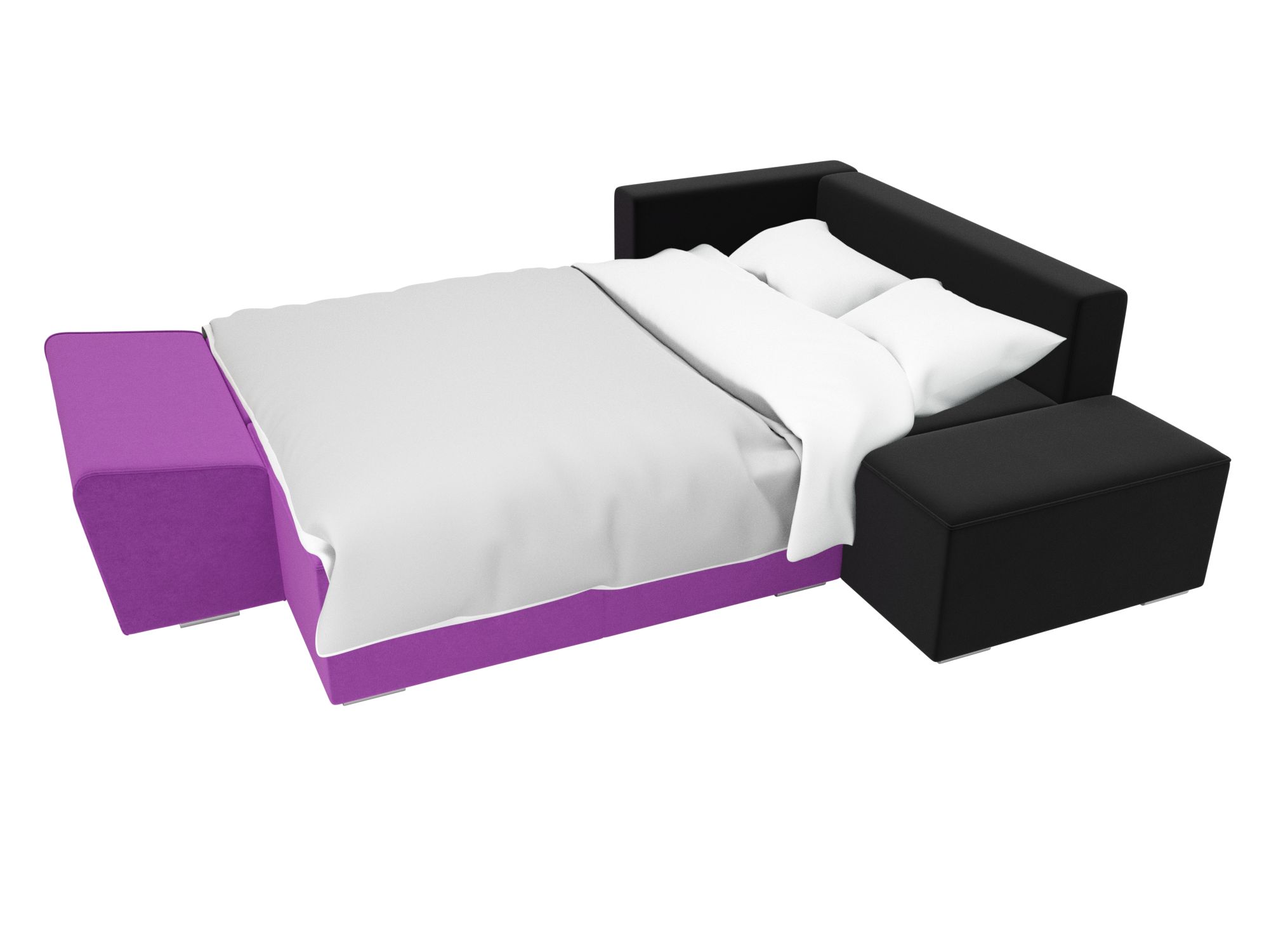 Угловой диван Хьюго правый угол (Фиолетовый\Черный)
