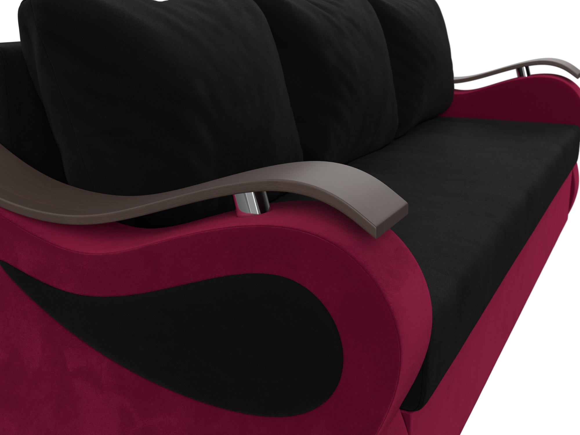 Прямой диван Меркурий Лайт (Черный\Бордовый)