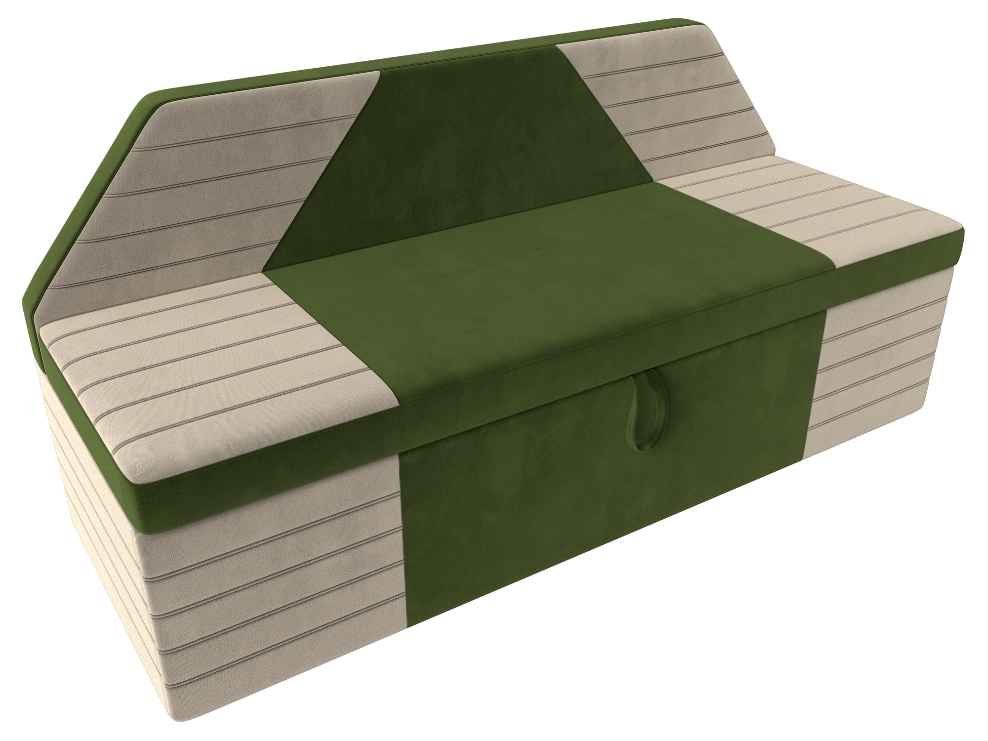 Кухонный прямой диван Дуглас (Зеленый\Бежевый)